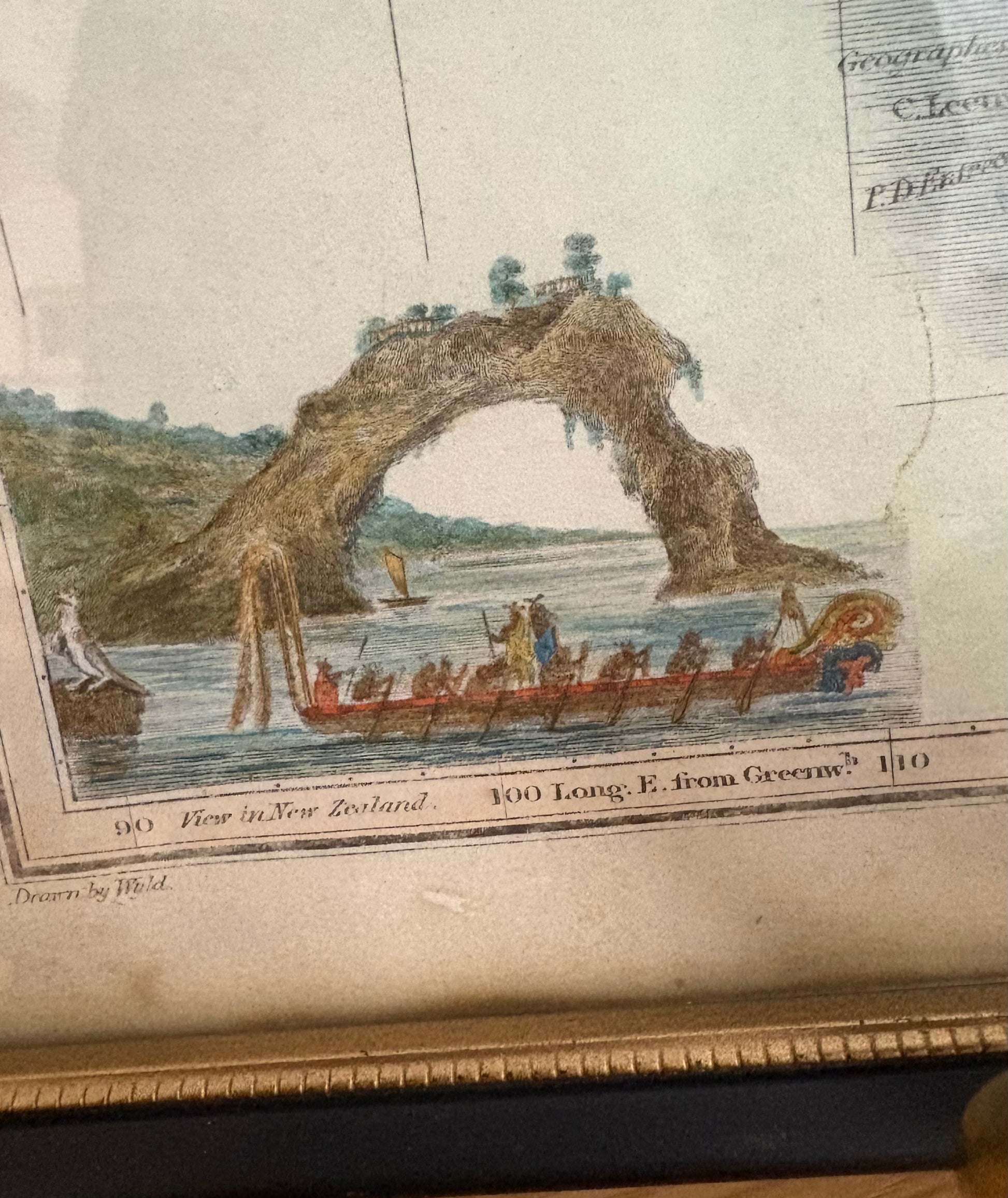 1819 antique map of Australia and surrounds, engraved, hand coloured, Thompson & Co, vintage framed