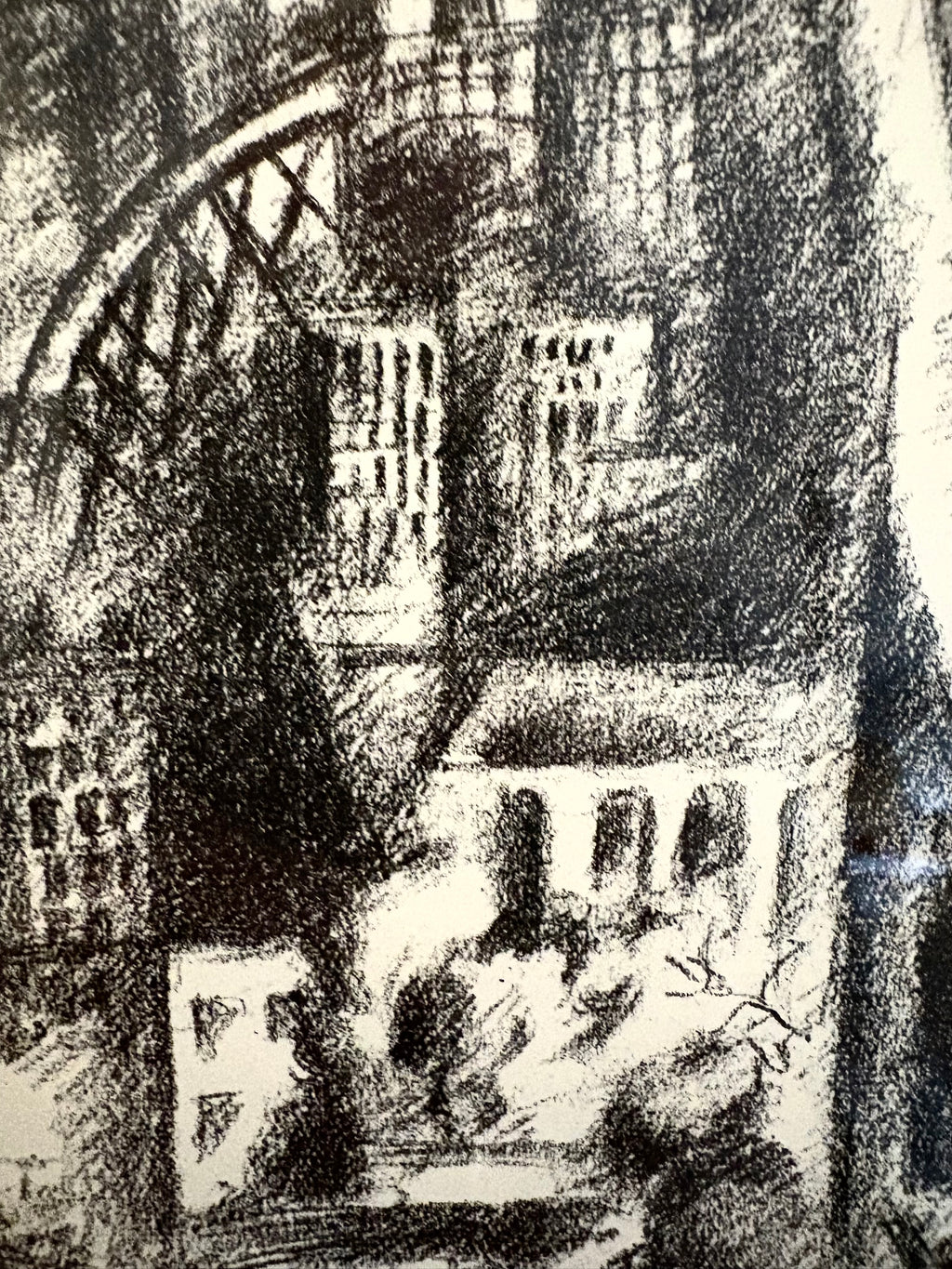 1928 authentic antique Art Deco lithographic print, Robert Delaunay, Paris, framed art, window
