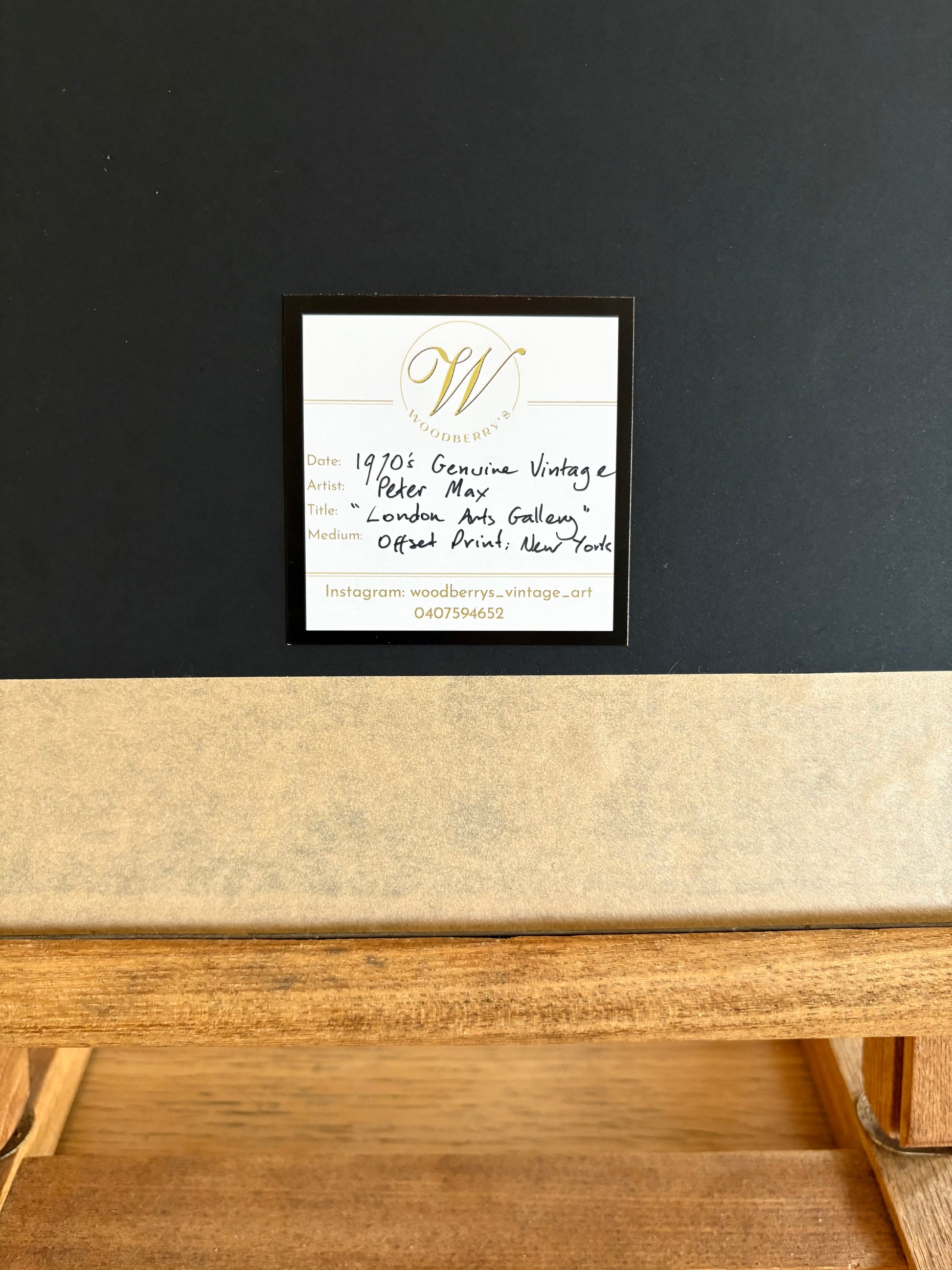 1970s vintage Peter Max print, London Arts poster, psychedelic, framed art