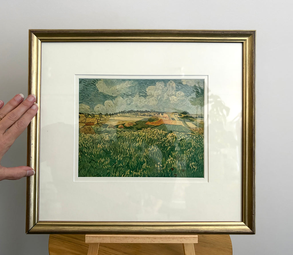 1950s Vintage print, Van Gogh, landscape, framed art