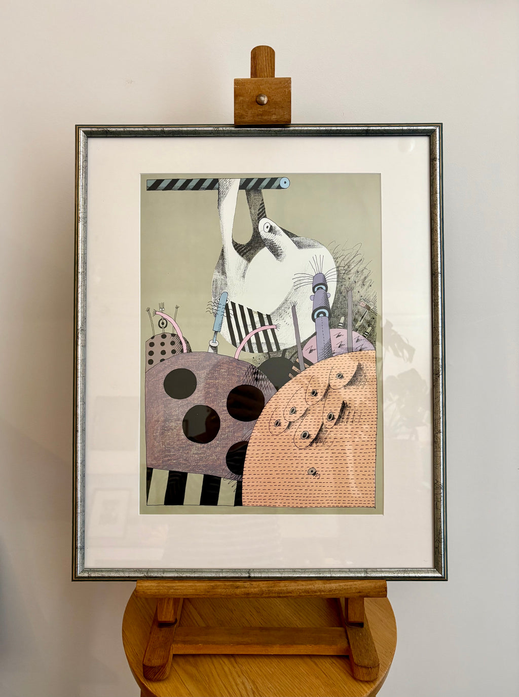 1970s Alexander Stitt limited edition lithographic print 58/350, framed vintage art