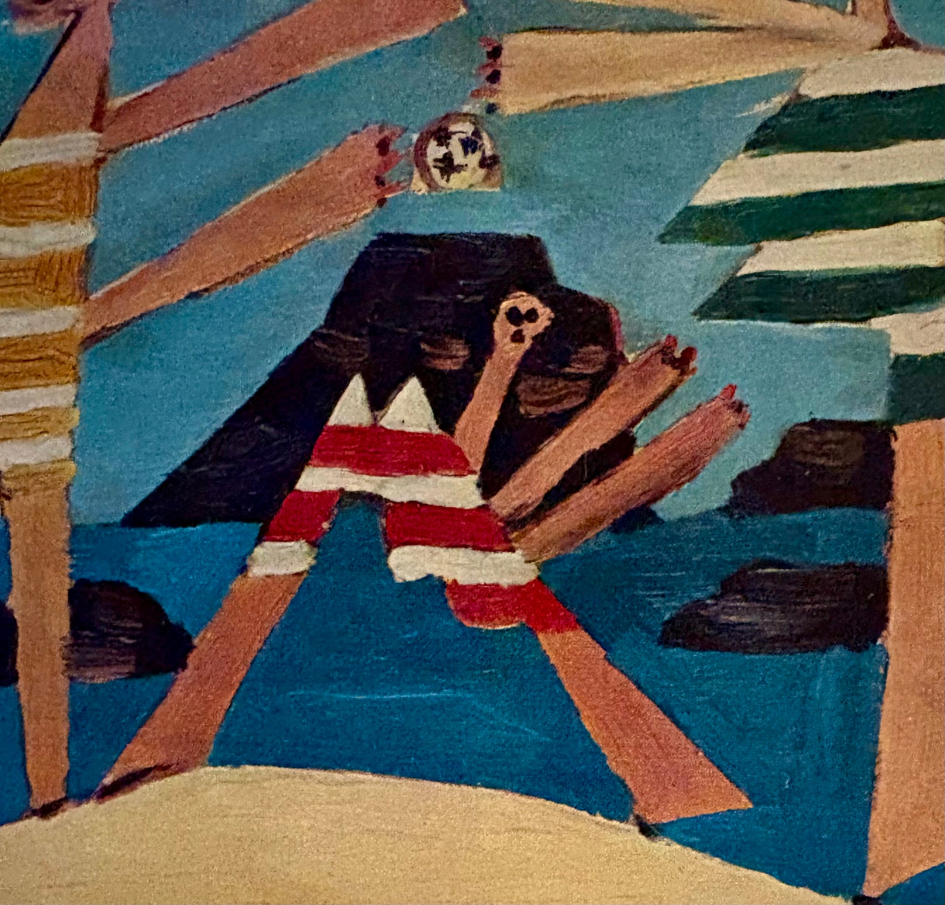 1960s Picasso print, vintage framed art, “Bathers” Mid Century