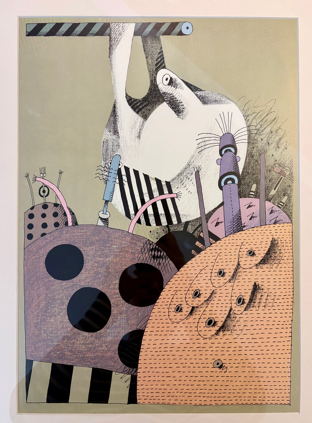 1970s Alexander Stitt limited edition lithographic print 58/350, framed vintage art