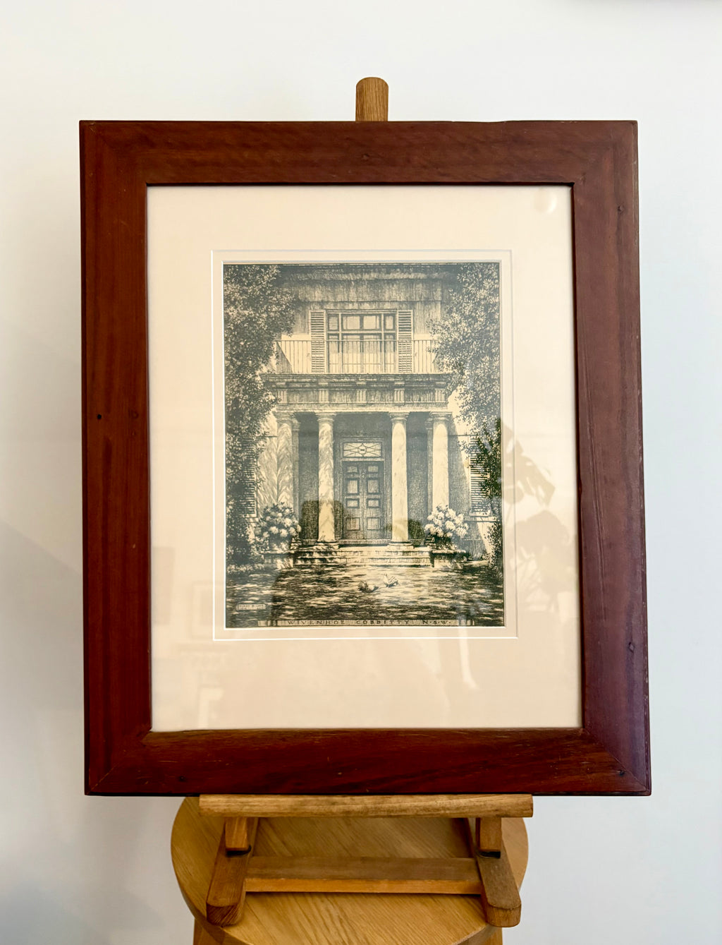1920s Antique Hardy Wilson collotype print, Architecture, NSW, framed art