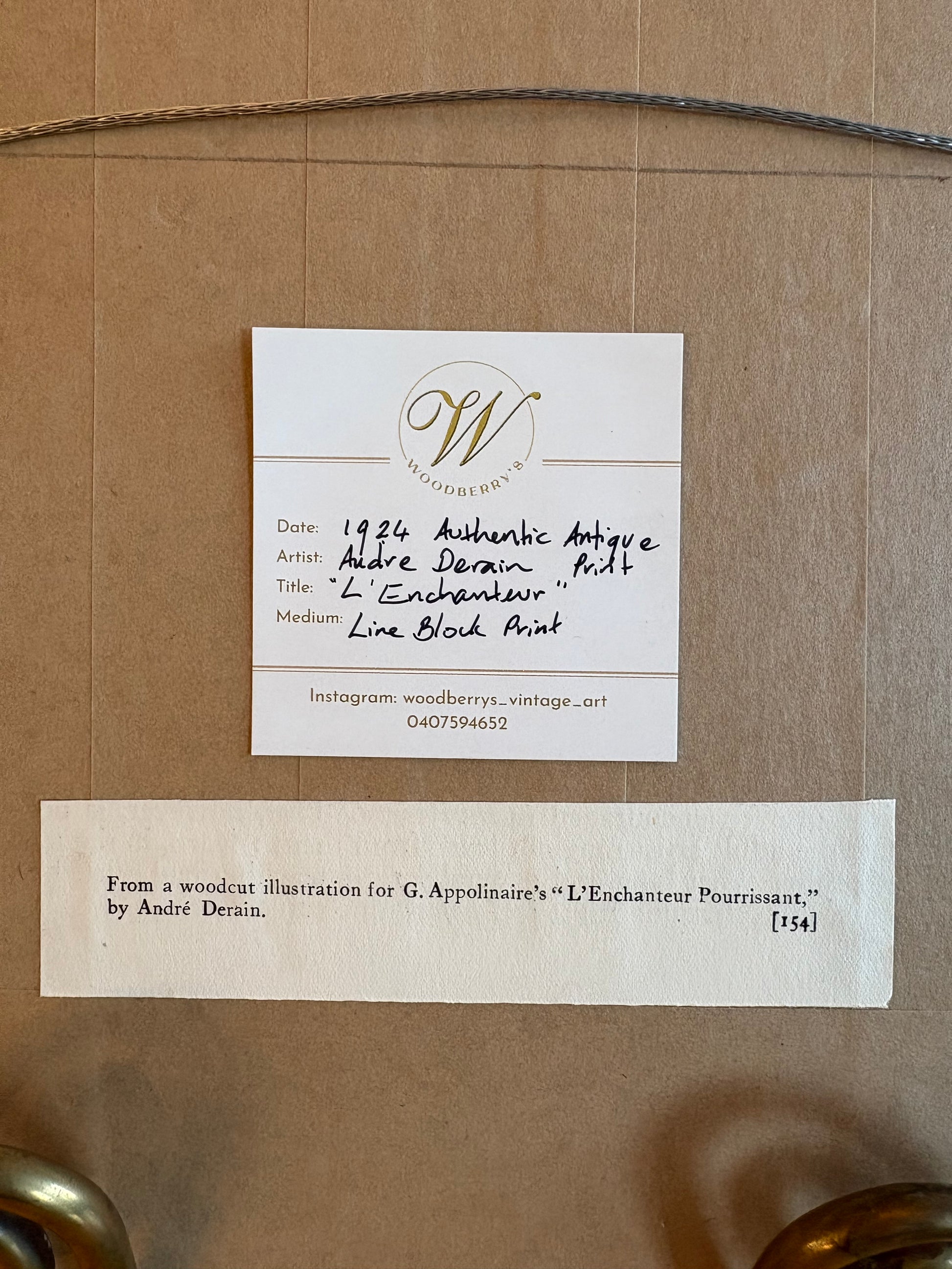 1924 Andre Derain print, French, Fauvism, framed antique art