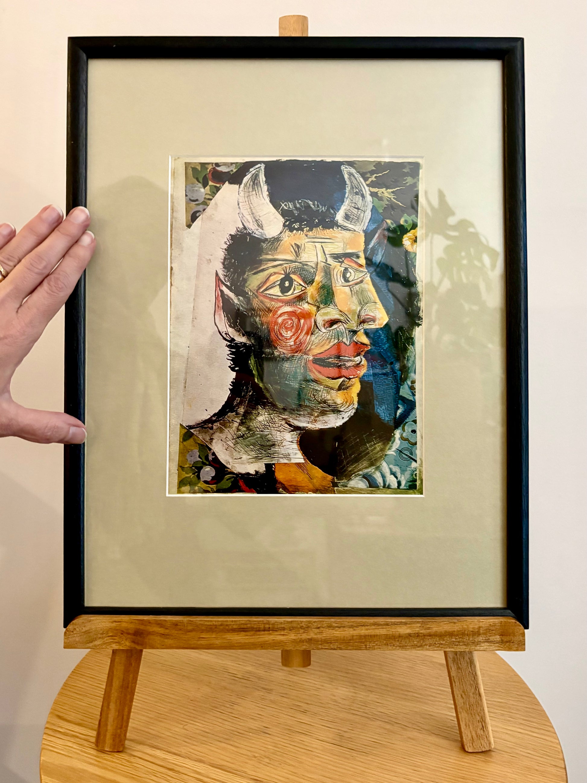 1960s Picasso print, vintage framed art, “Faun” Mid Century