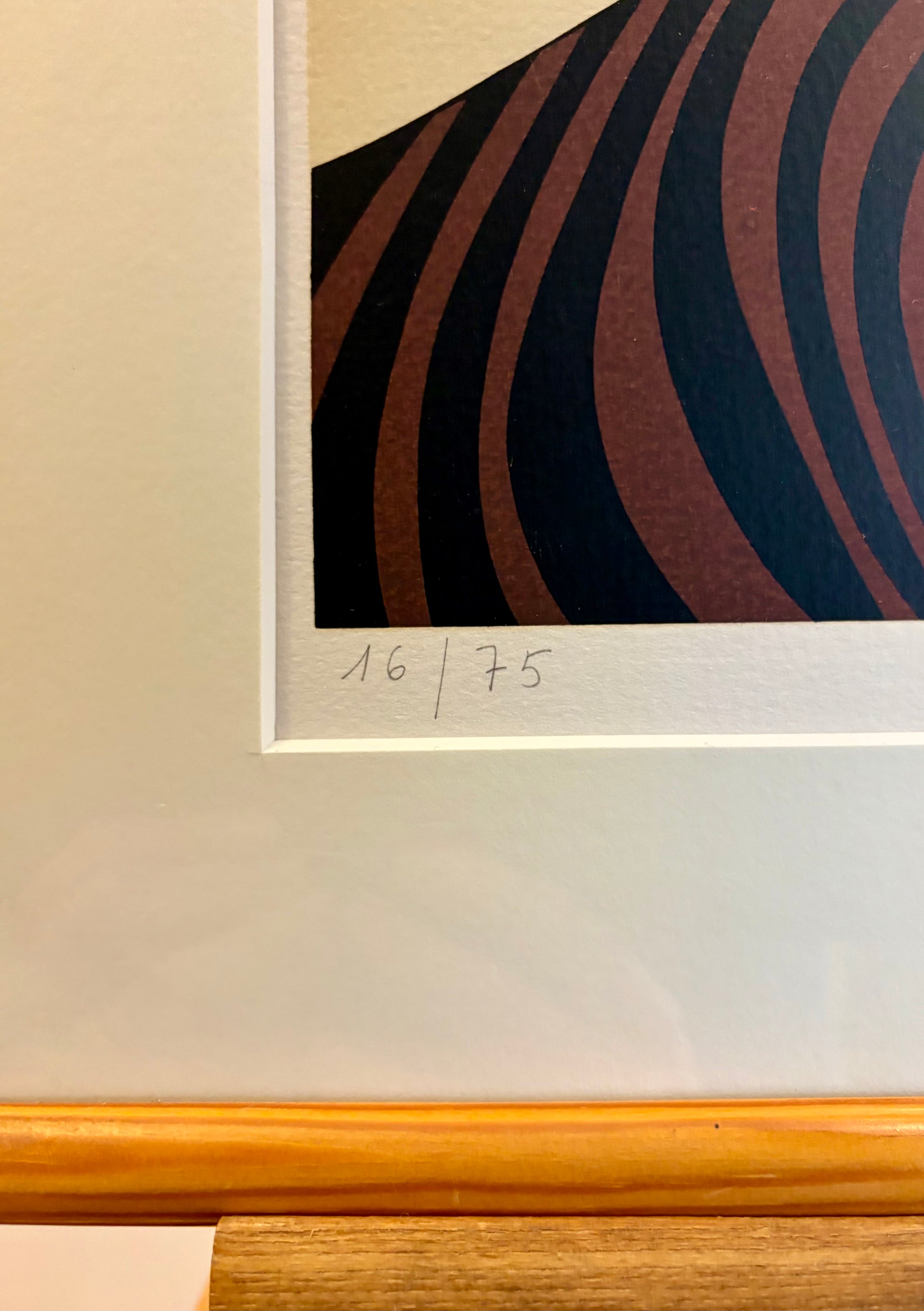 Original vintage Japanese screen print, Go Yayanagi, 16/75, framed art