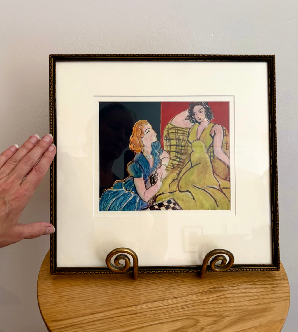1930s Vintage Henri Matisse fine art print, "The Conversation", framed art, mid-century wall art
