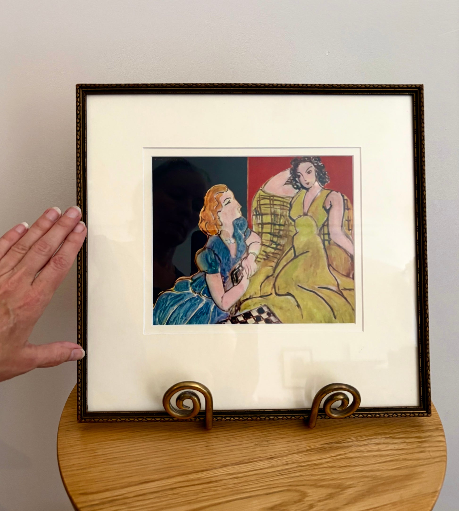 1930s Vintage Henri Matisse fine art print, "The Conversation", framed art, mid-century wall art