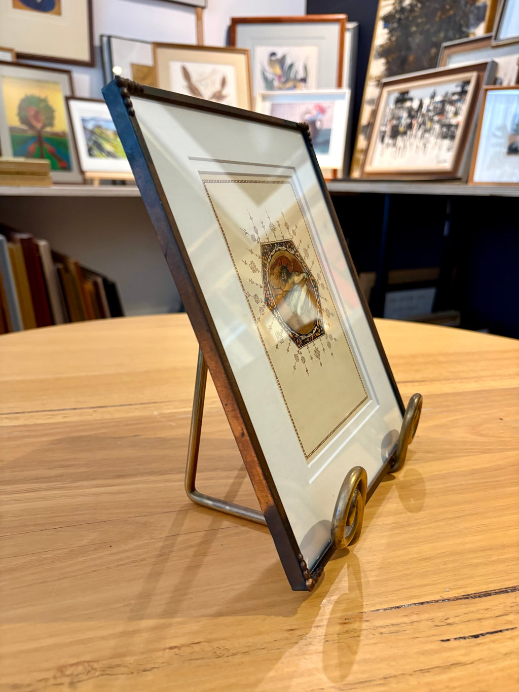 1925 Mariette Lydis gilded offset lithograph, “Devil”, framed art, antique
