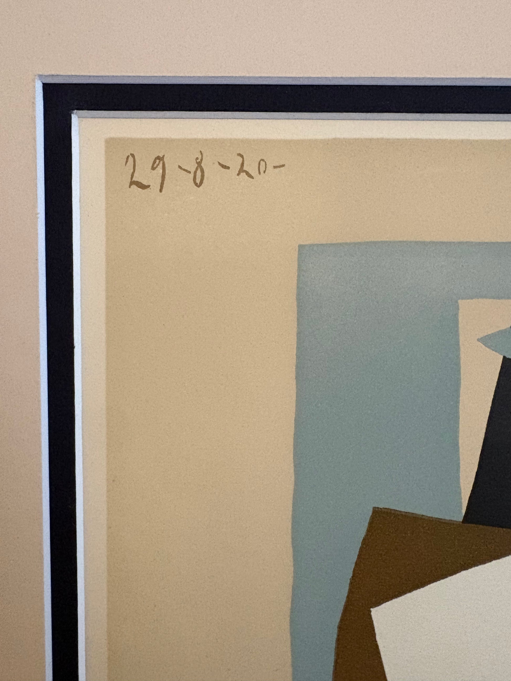1941 Lithograph after Picasso, printed in Australia, rare framed vintage art