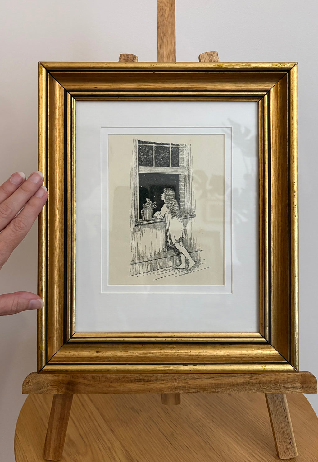 1920s Authentic antique Ida Rentoul Outhwaite print "Blossom", 1st Edition UK, framed vintage art