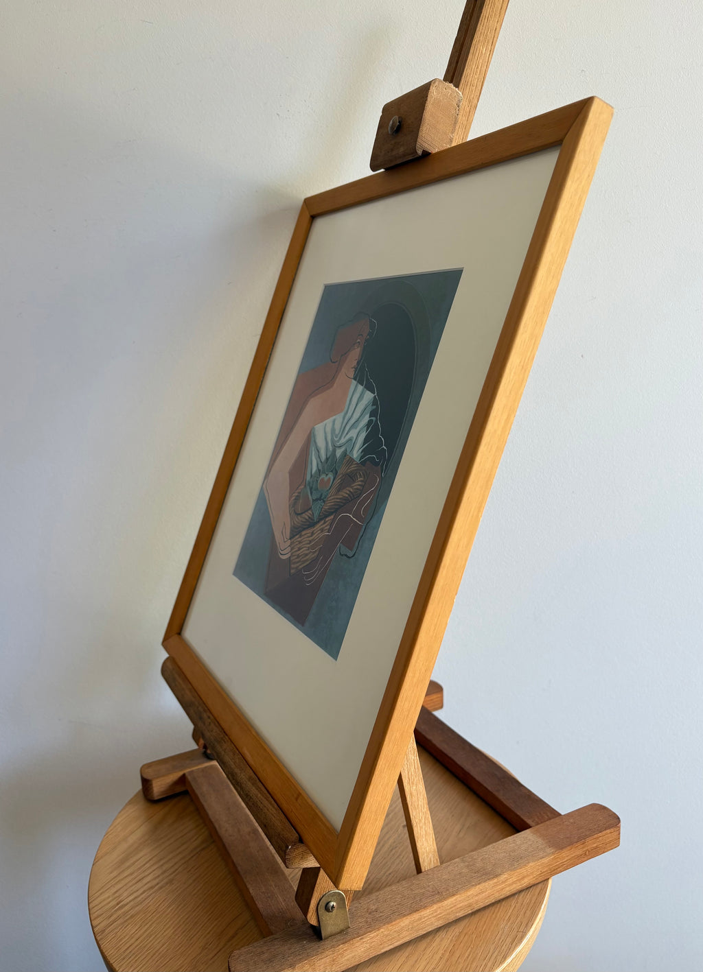 Vintage Juan Gris print, “Woman with Basket”, framed art, Cubism