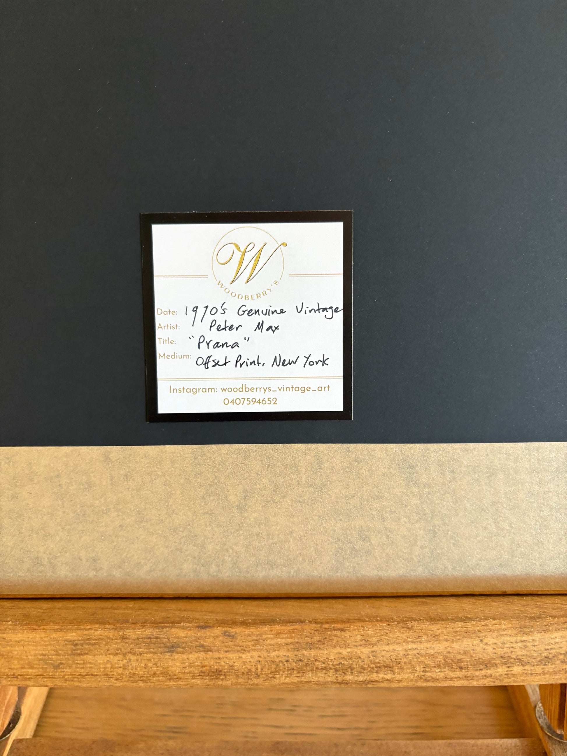 1970s vintage Peter Max print, Prana, Buddha, psychedelic, framed art