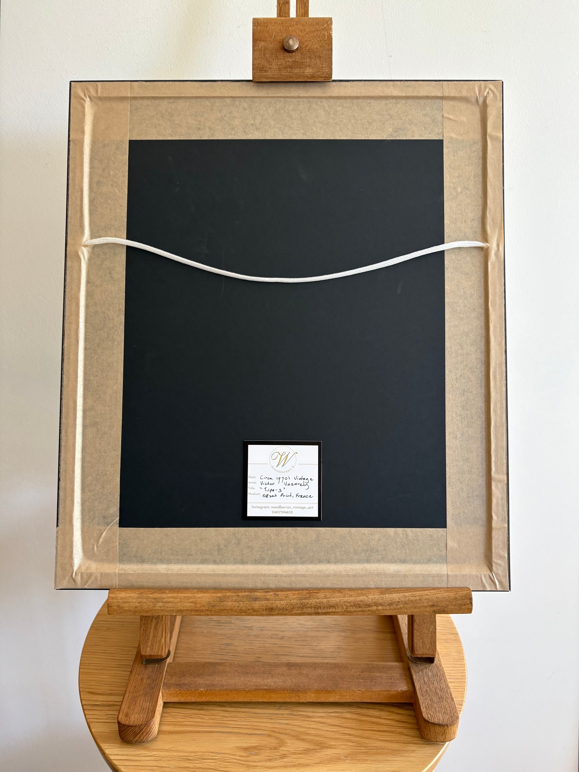 1970s vintage print after Victor Vasarely, Tupa-3, French Op Art, framed art