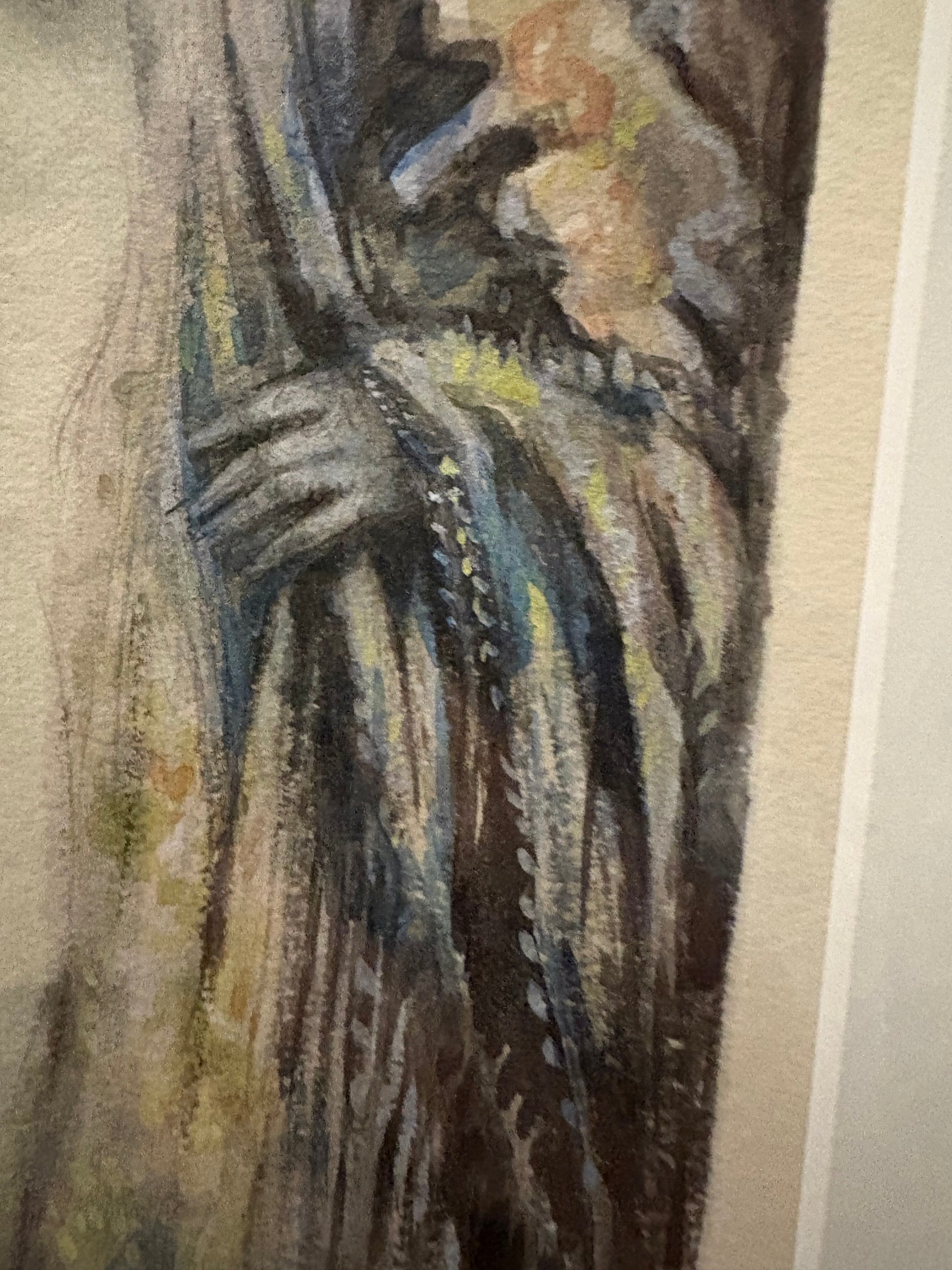 1900s French original watercolour painting, Impressionist, antique framed art