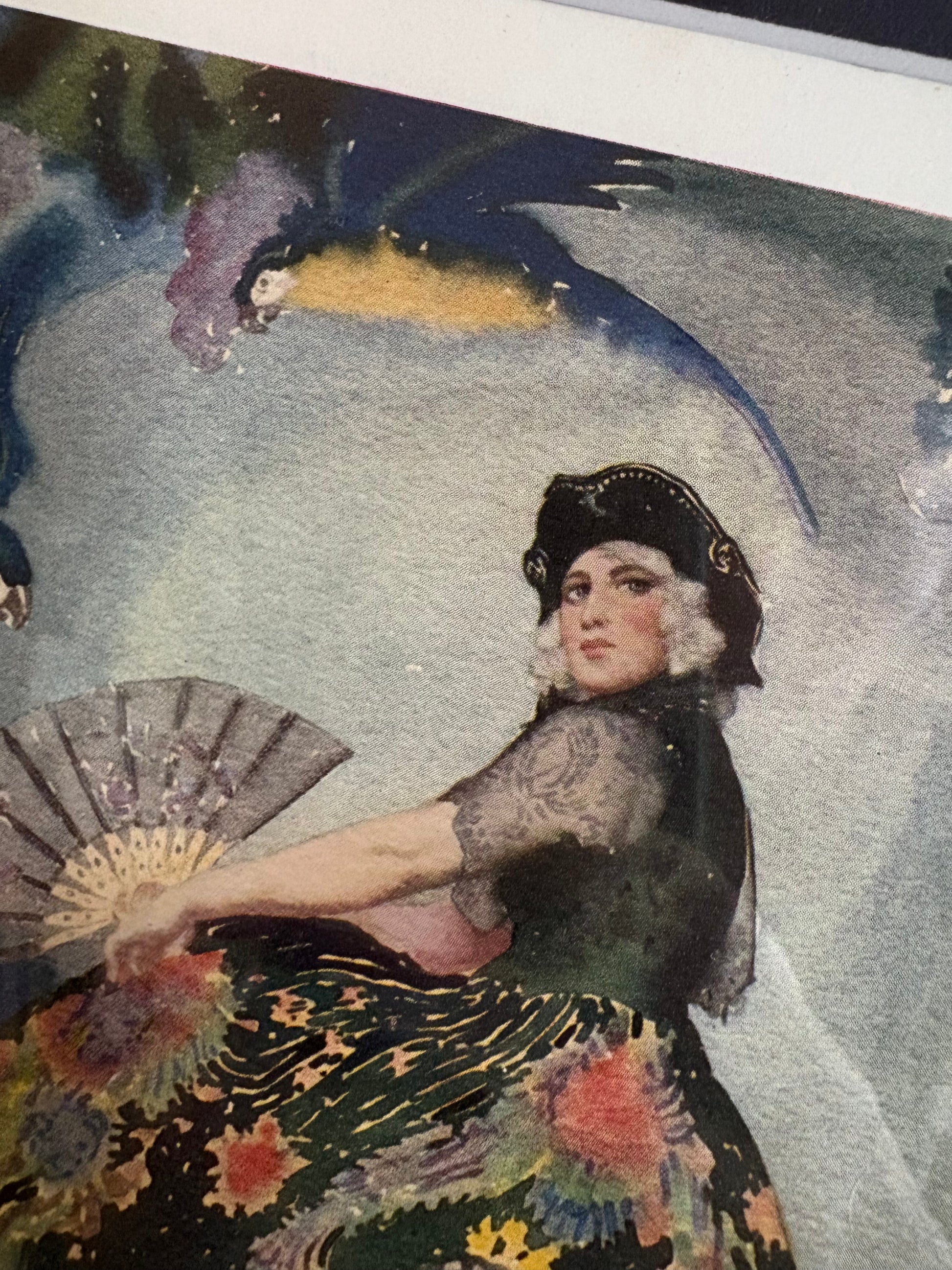 1930 Genuine antique print, Norman Lindsay, "Casanova Lady", Art Deco, framed vintage art