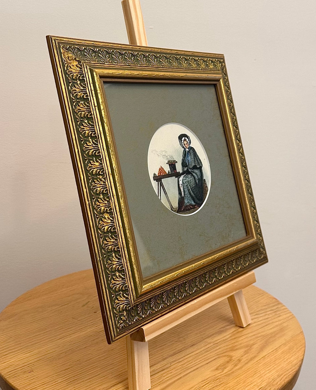 1841 Georgian original watercolour painting, framed antique art