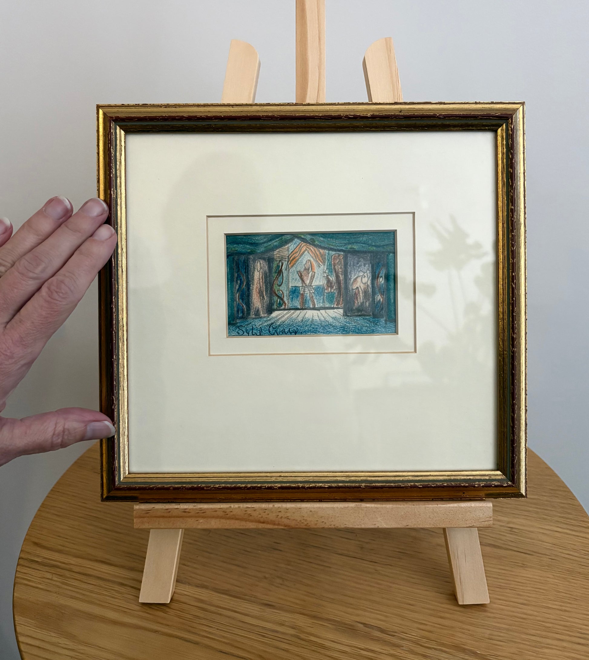 Original Sybil Craig Mid Century drawing, Australian framed artwork