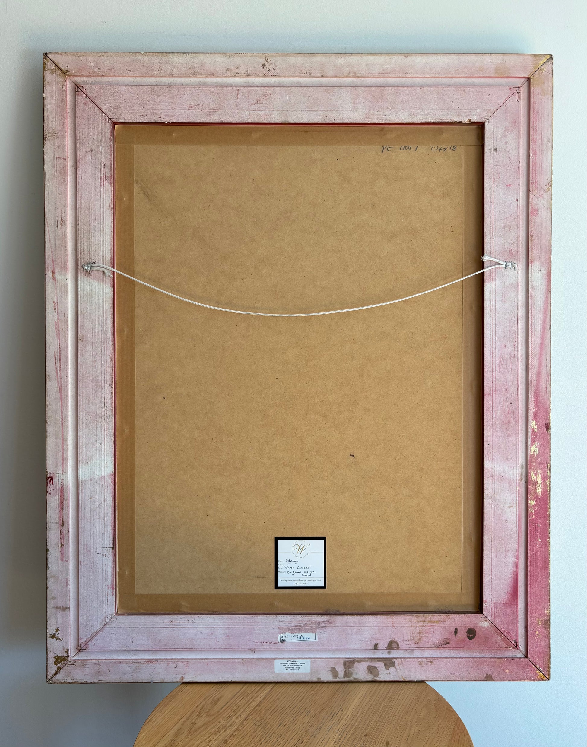 Large sized original painting, “Three Graces”, Mythical, gilt framed art