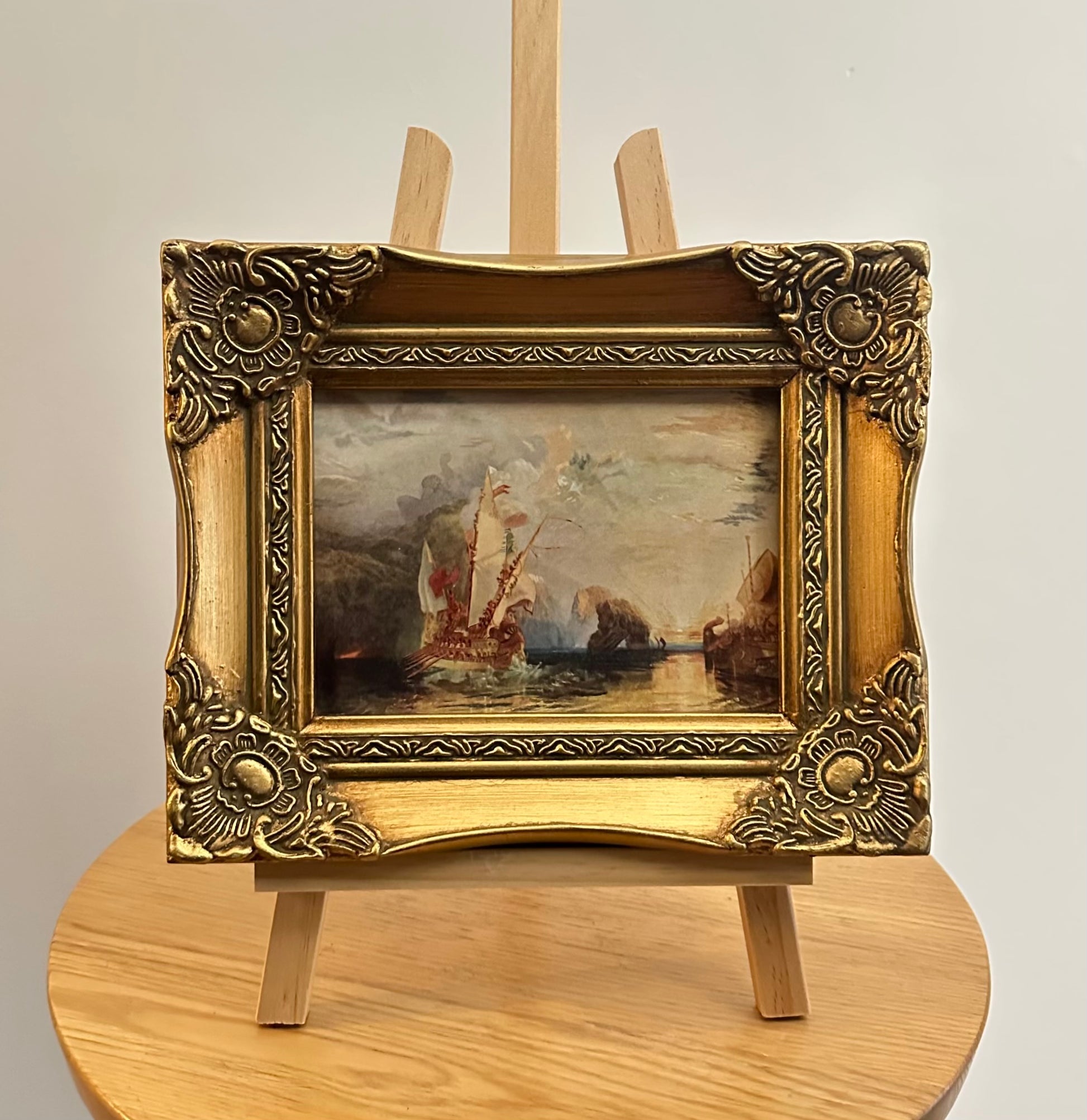 1907 JMW Turner print, “Odyssey”, antique colour offset print, gilt frame