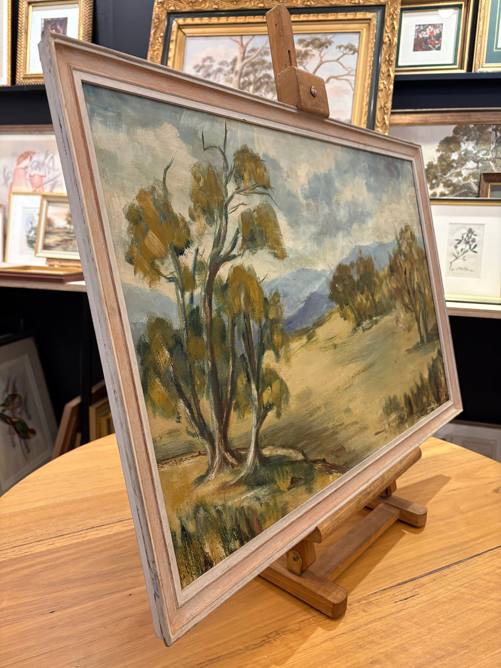 Mid Century original Australian landscape painting, signed framed artwork