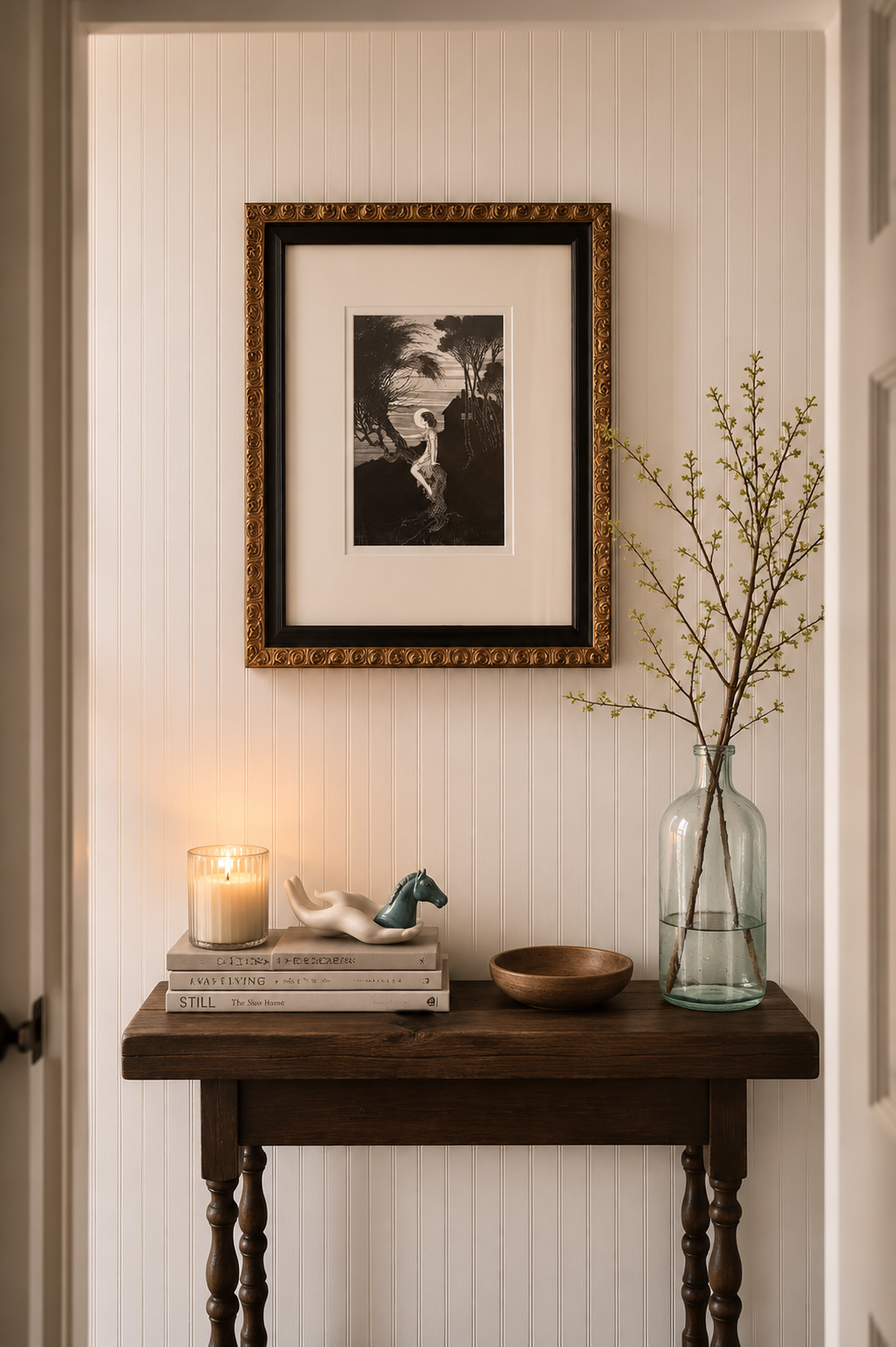 Ida Rentoul Outhwaite – Moonrise (1921), framed antique artwork