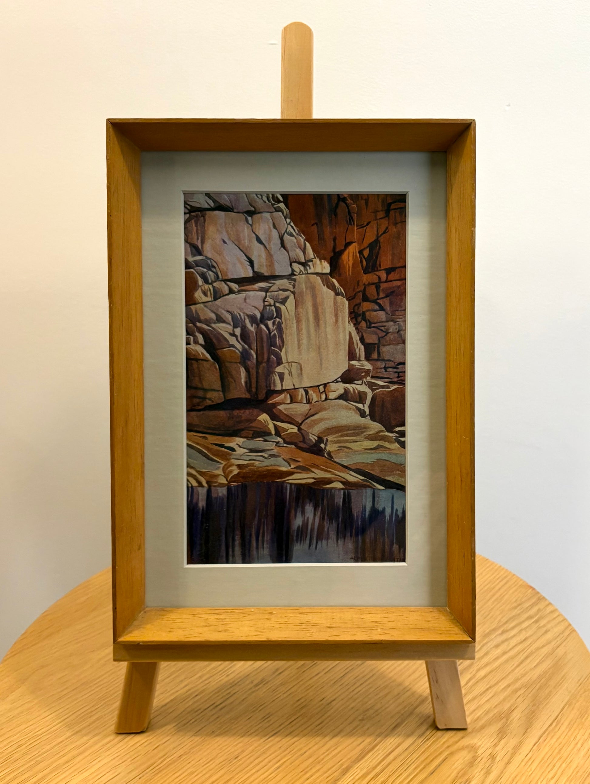 1944 Namatjira, Hermannsberg print, Central Australia. Framed mid century landscape
