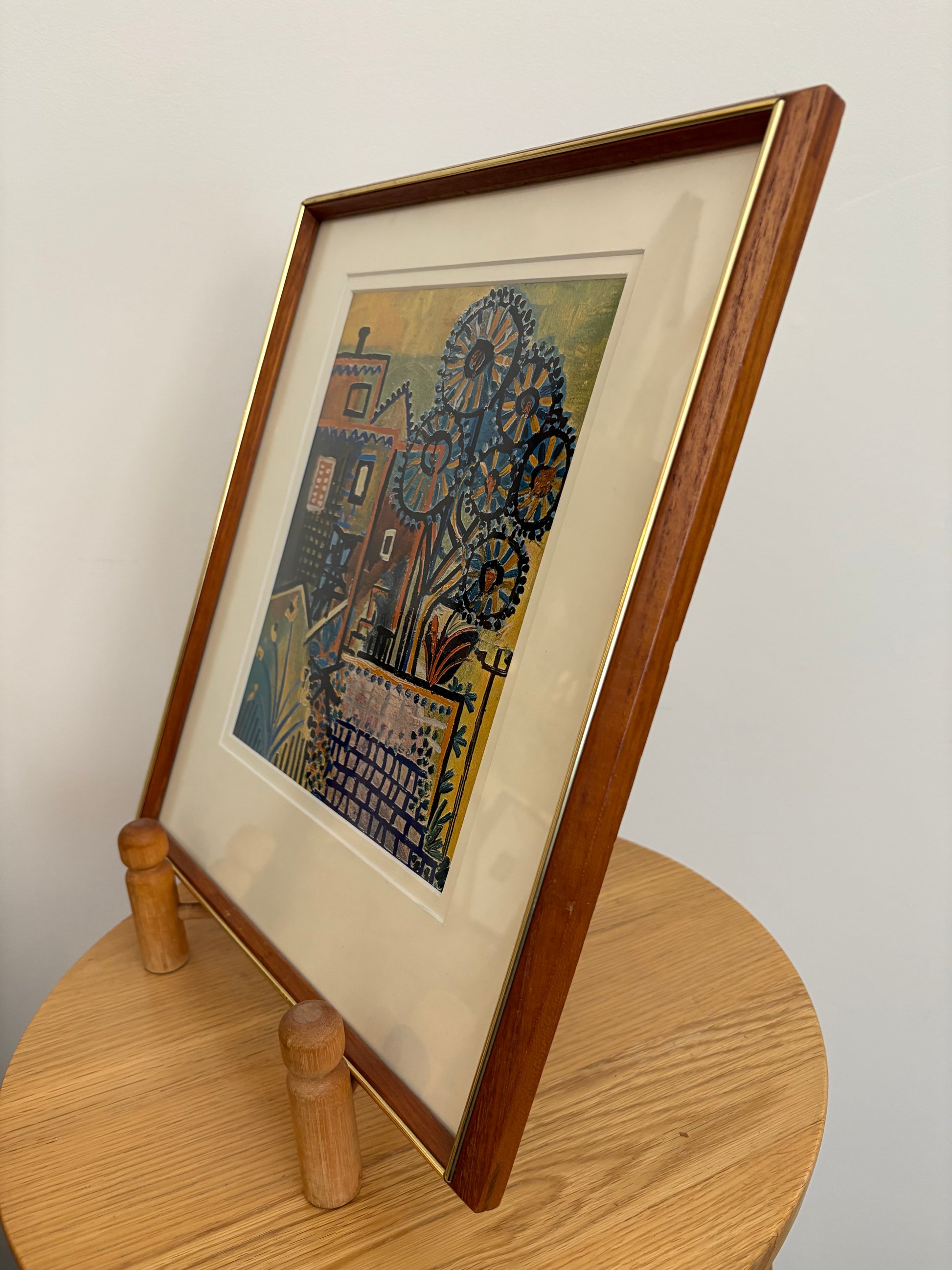 1950s Picasso print, vintage framed art, “Paysage” Mid Century framed art