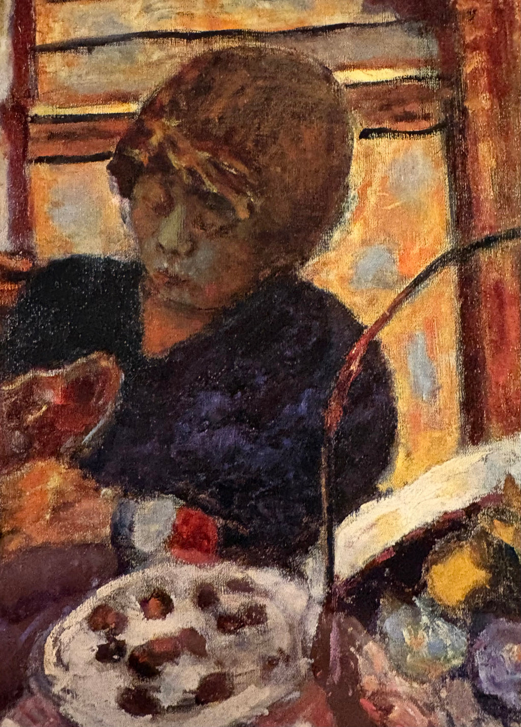Vintage print after Pierre Bonnard’s painting, portrait, dog, framed mid century art