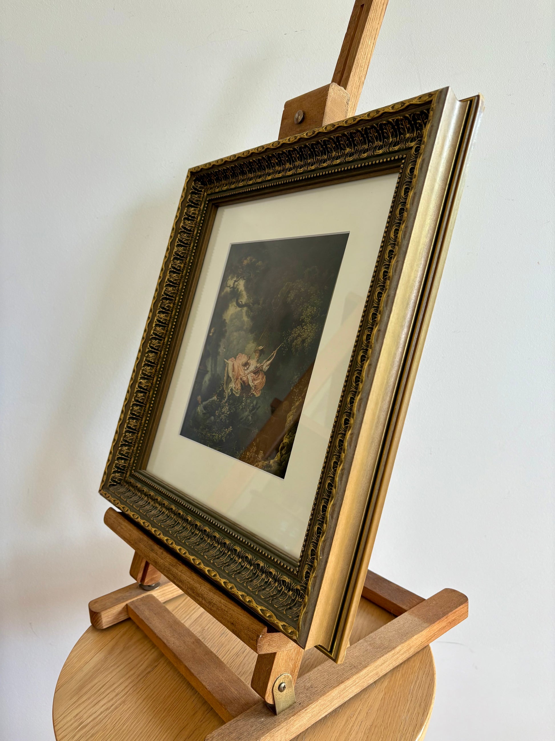 1950s vintage print, “The Swing”, after “Jean-Honoré Fragonard, Rococo framed art