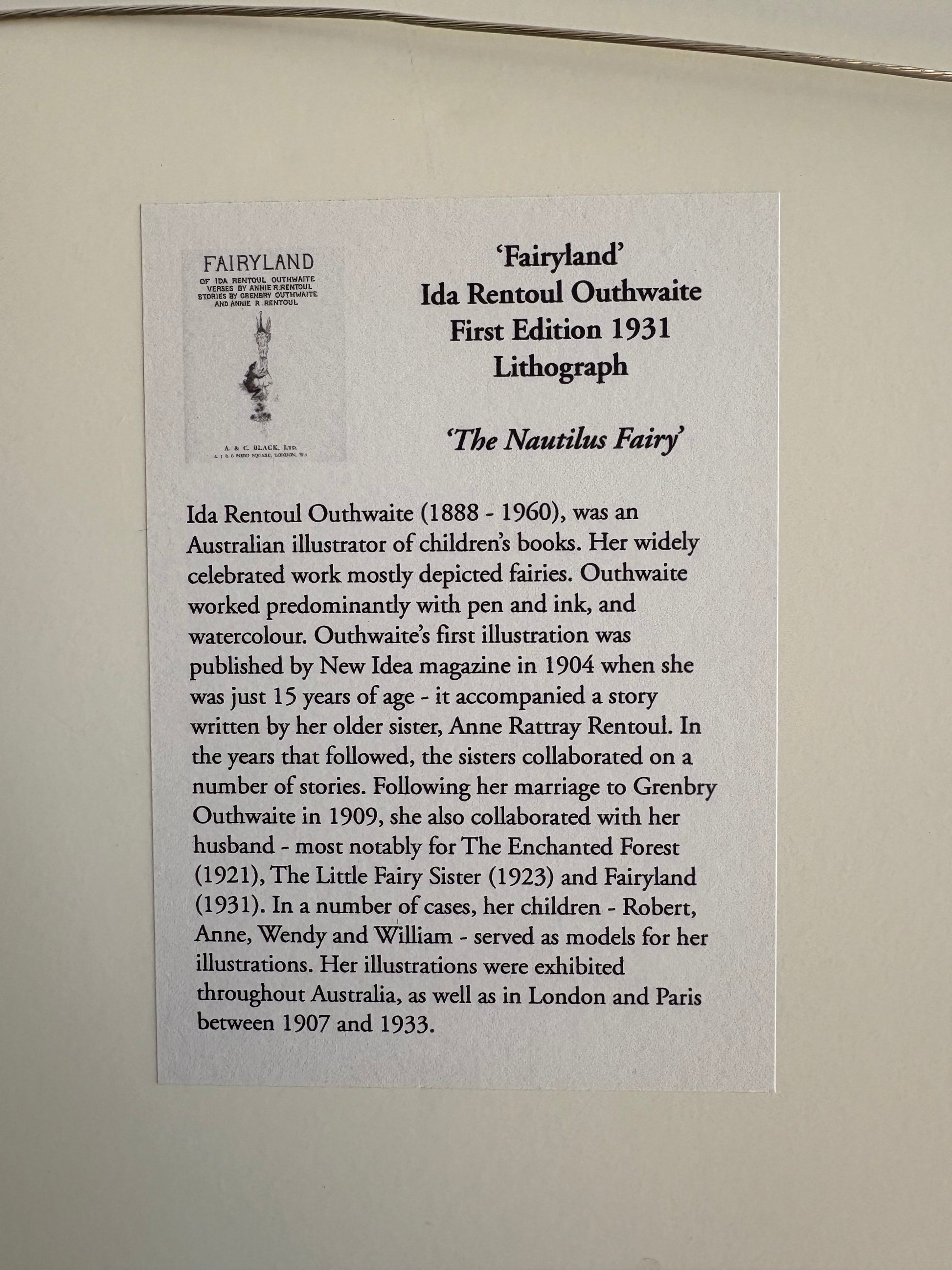 1931 Authentic antique Ida Rentoul Outhwaite print "Fairyland", 1st Edition UK, framed vintage art