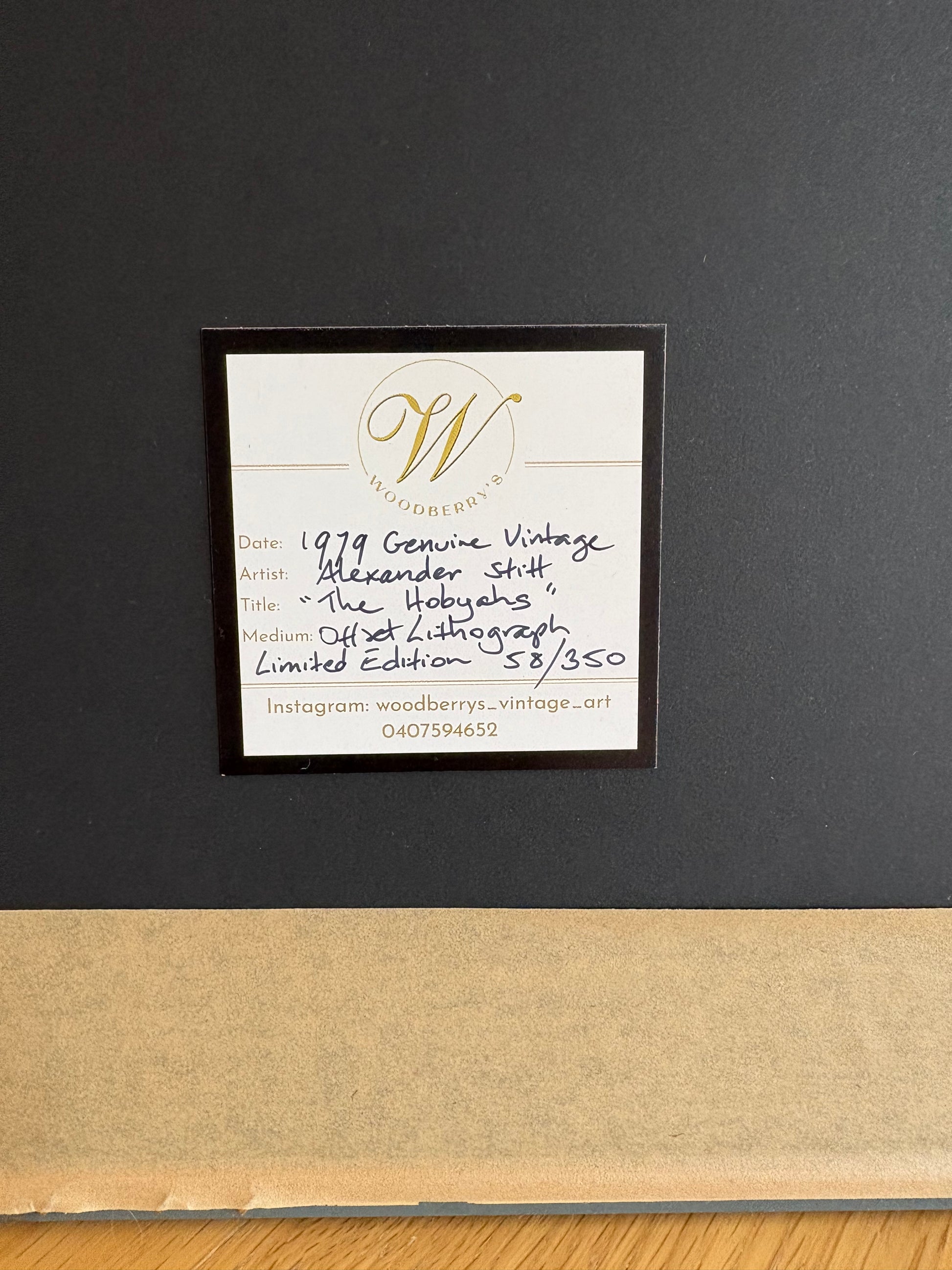 1979 Alexander Stitt limited edition lithographic print 58/350, framed vintage art