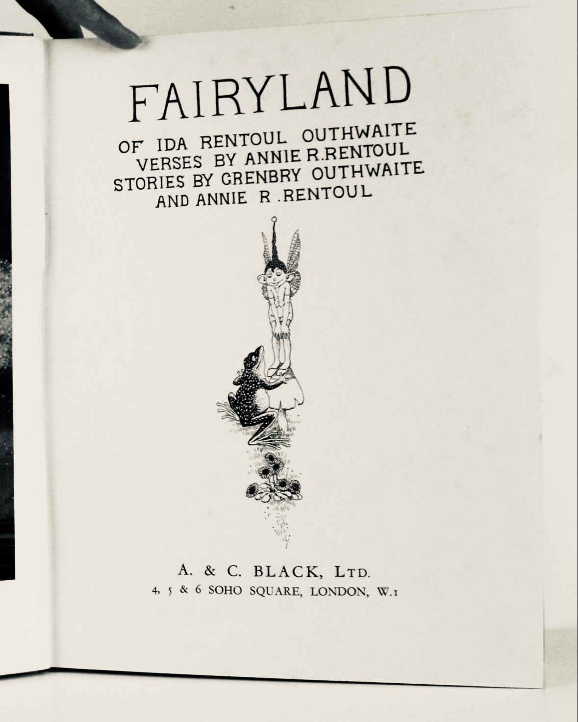 1931 Authentic antique Ida Rentoul Outhwaite print "Fairyland", 1st Edition UK, fairy, frogs, art deco