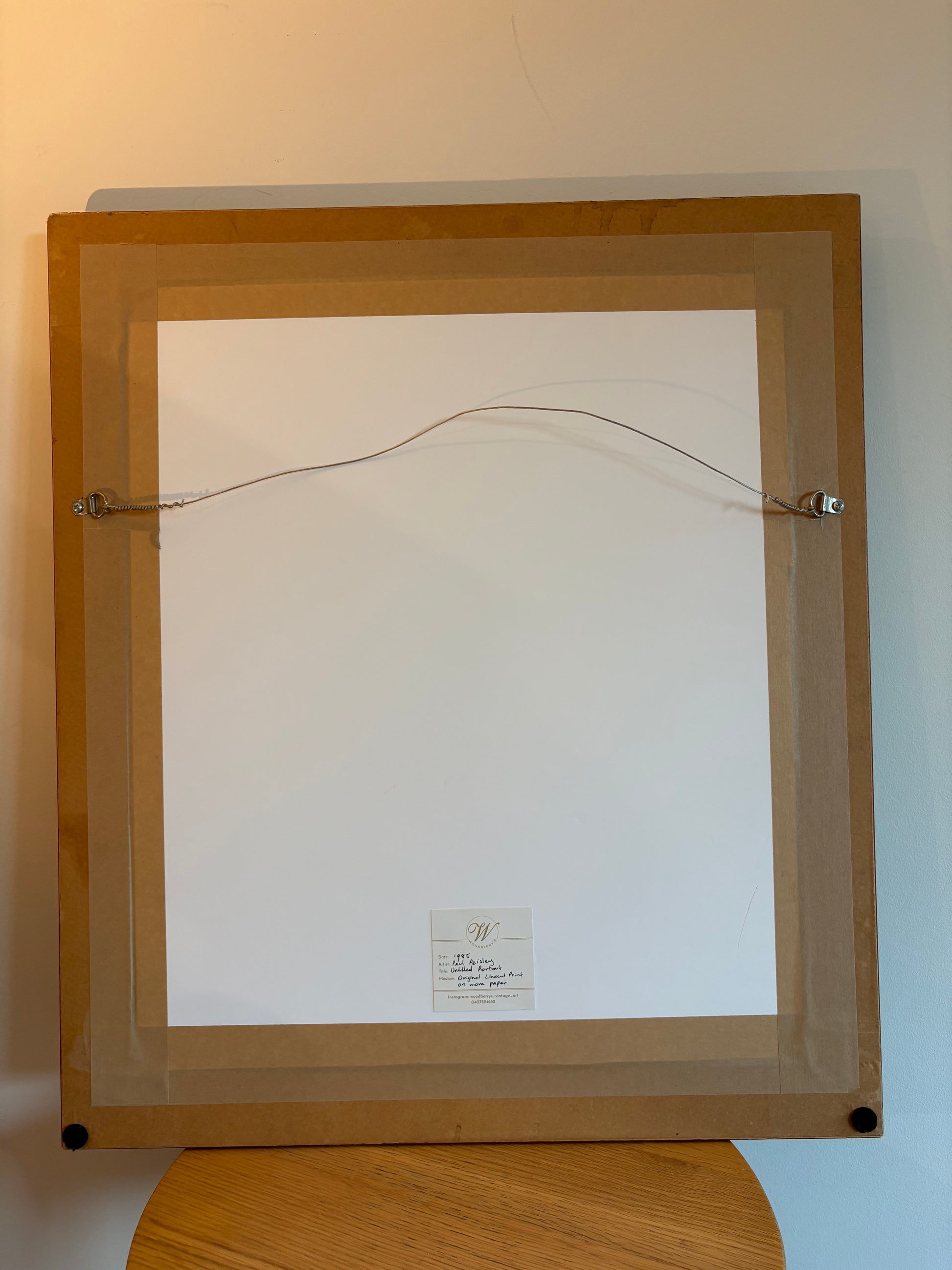 1985 Original Paul Peisley linocut print, signed, artist's proof, portrait