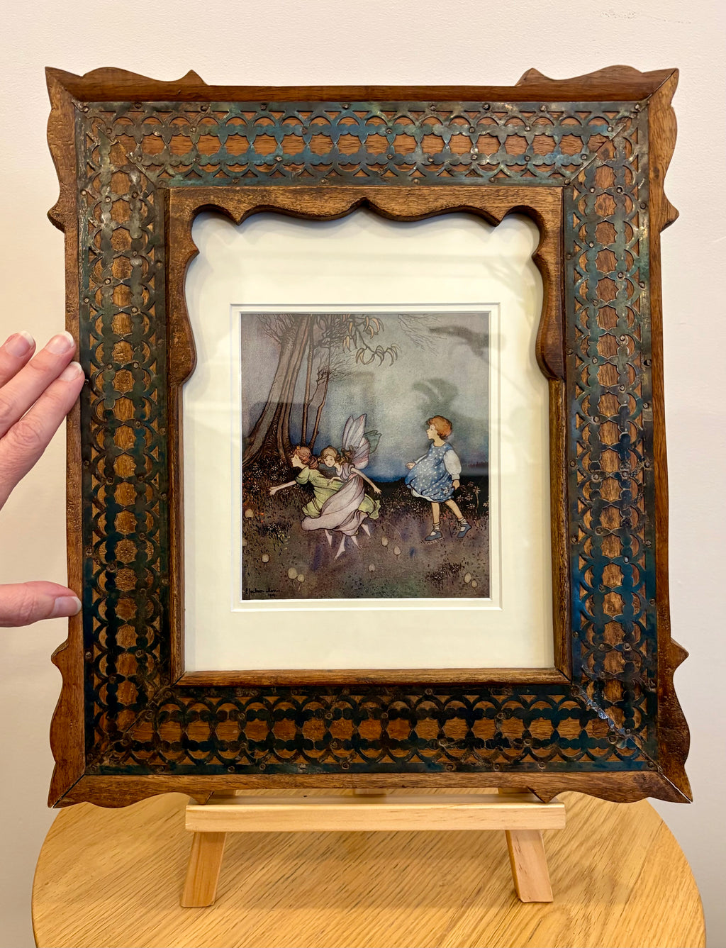 Rare Ethel Jackson Morris – Two Dainty Fairies (1921), ornate framed antique print