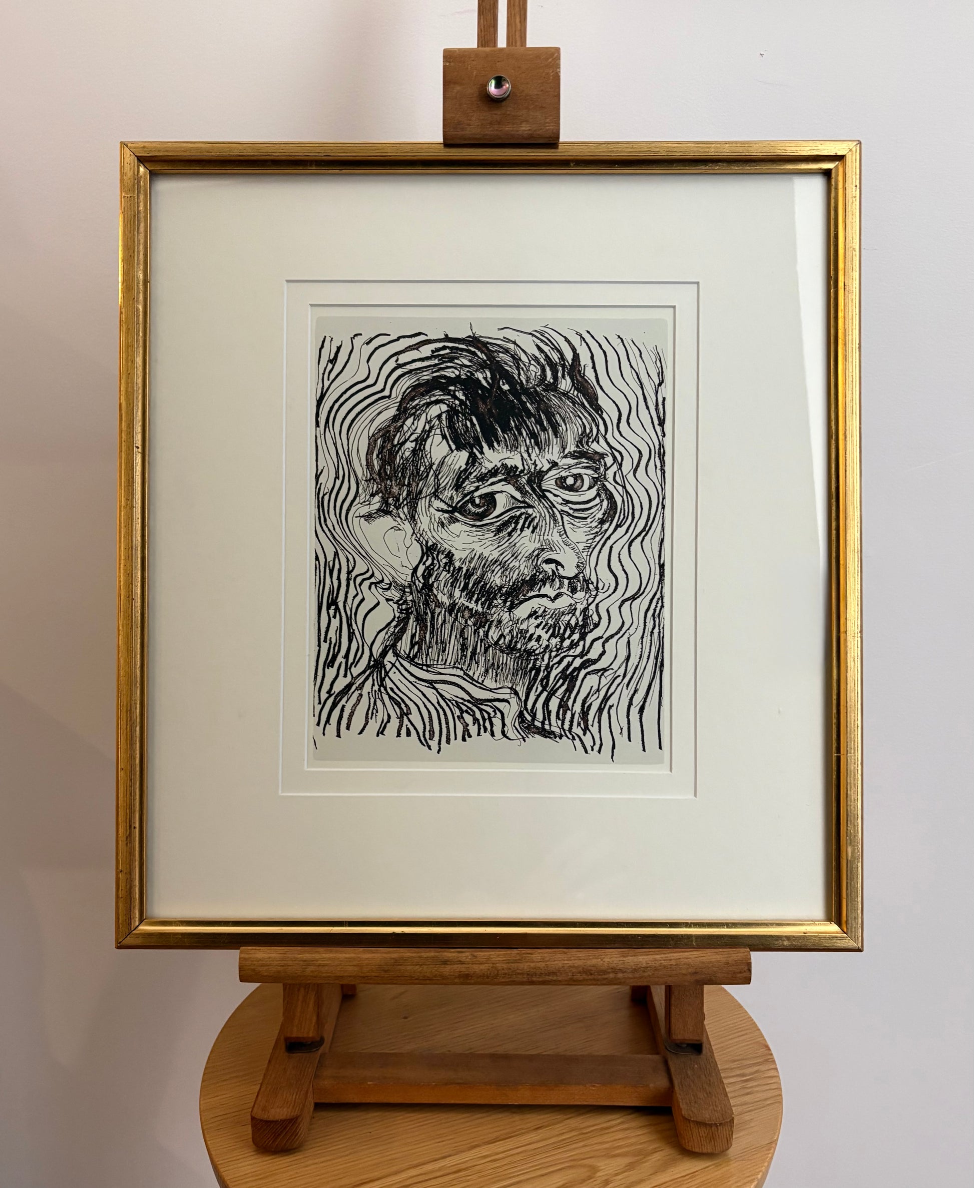1983 Vintage Brett Whiteley facsimile process proof print, Van Gogh, Australian framed art