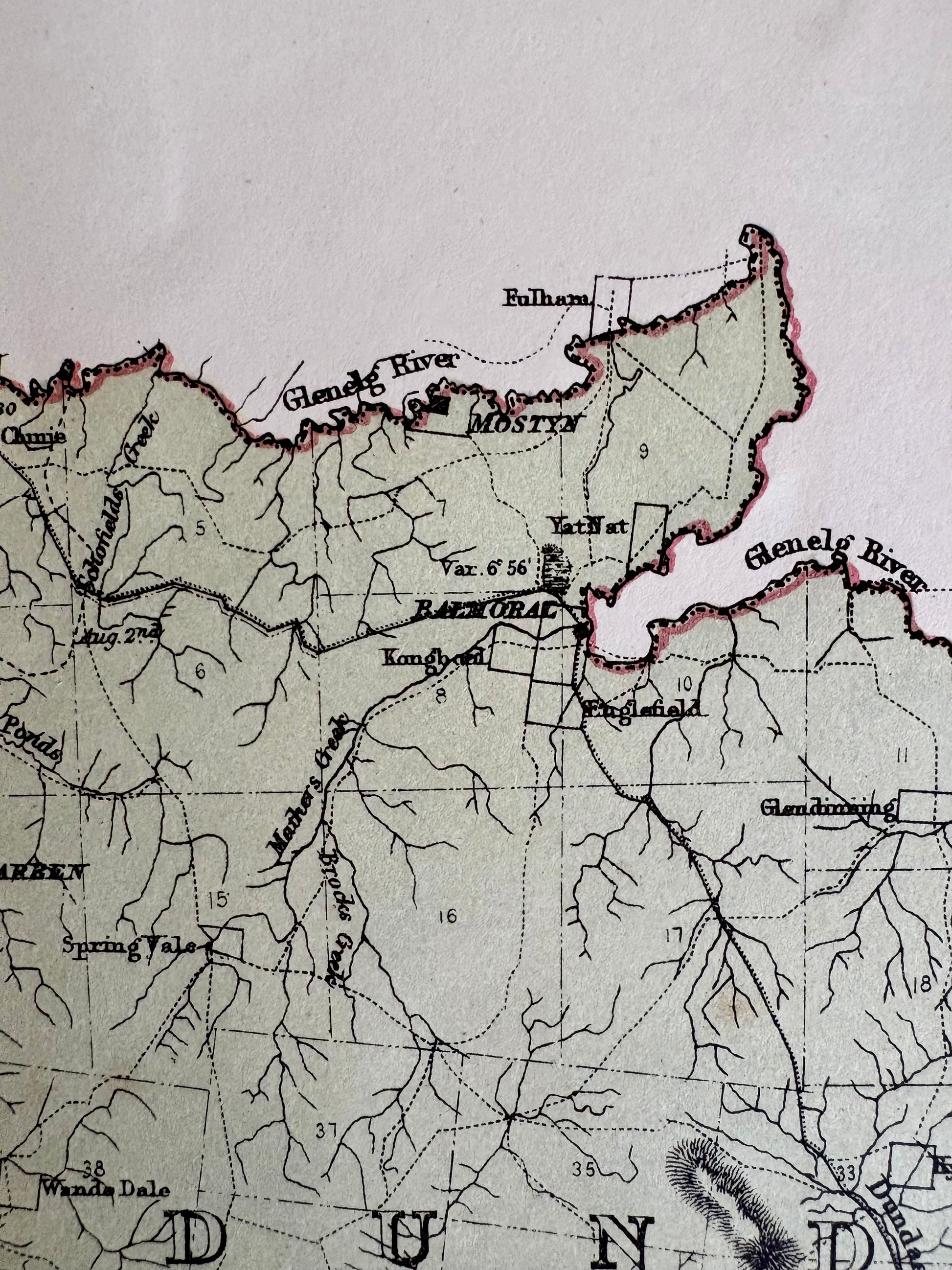 1886 genuine antique large map of Victoria, John Sands, Counties