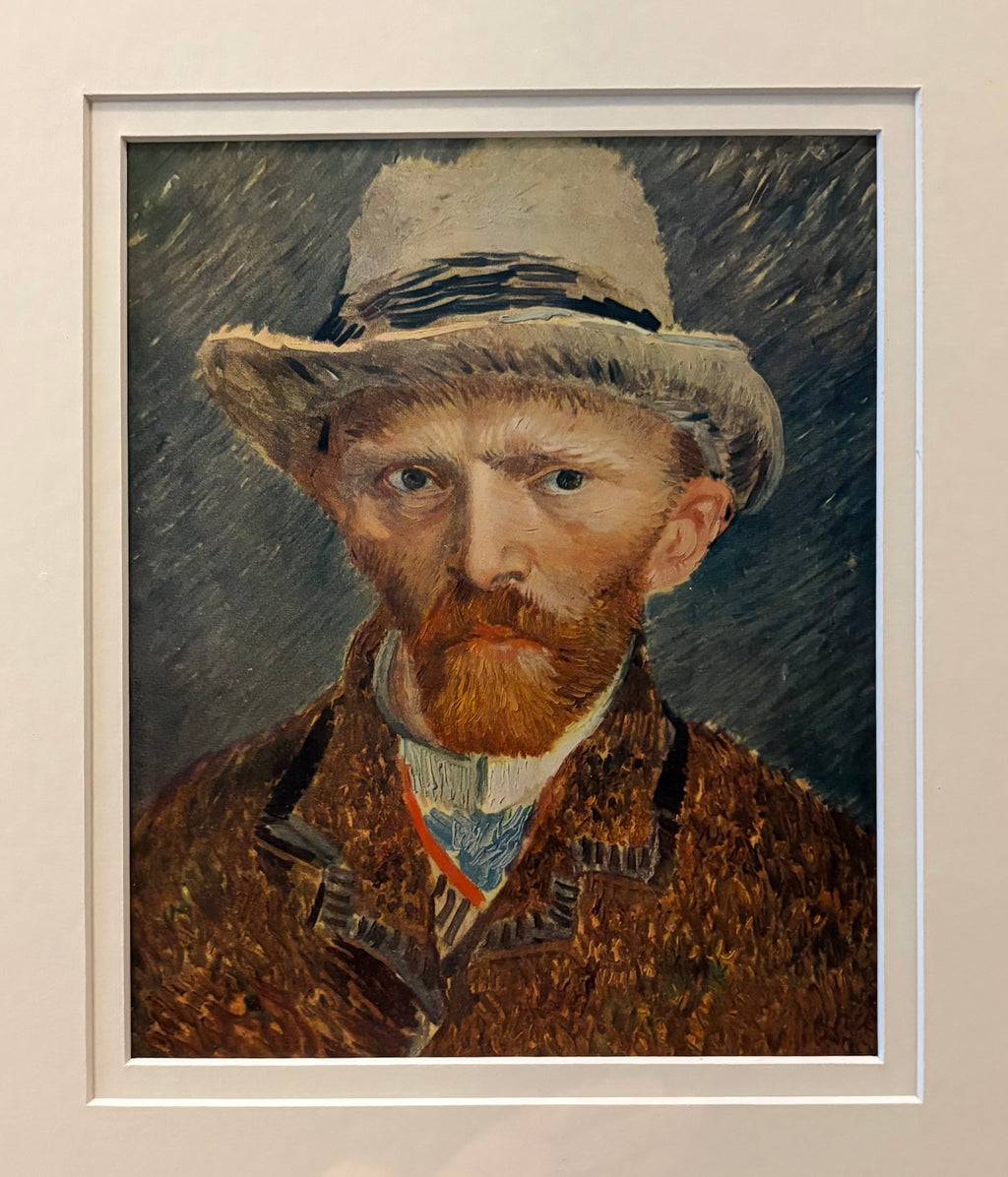 1950s Vintage print, Van Gogh, “Self Portrait”, framed art