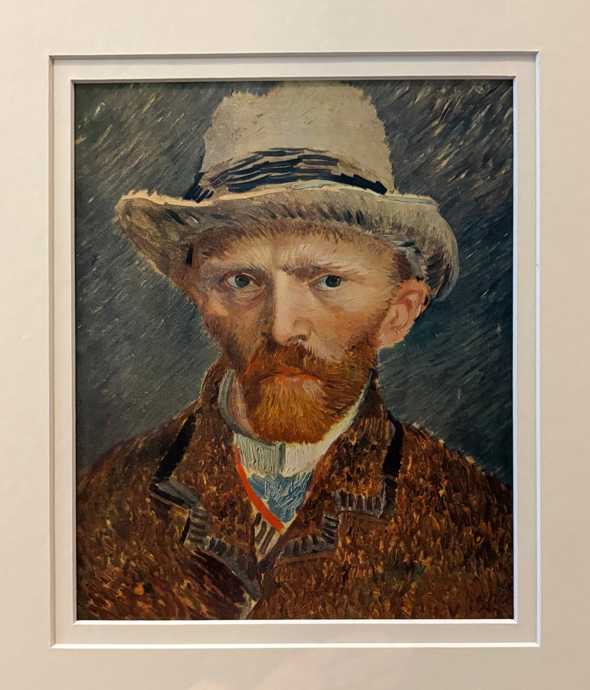 1950s Vintage print, Van Gogh, “Self Portrait”, framed art