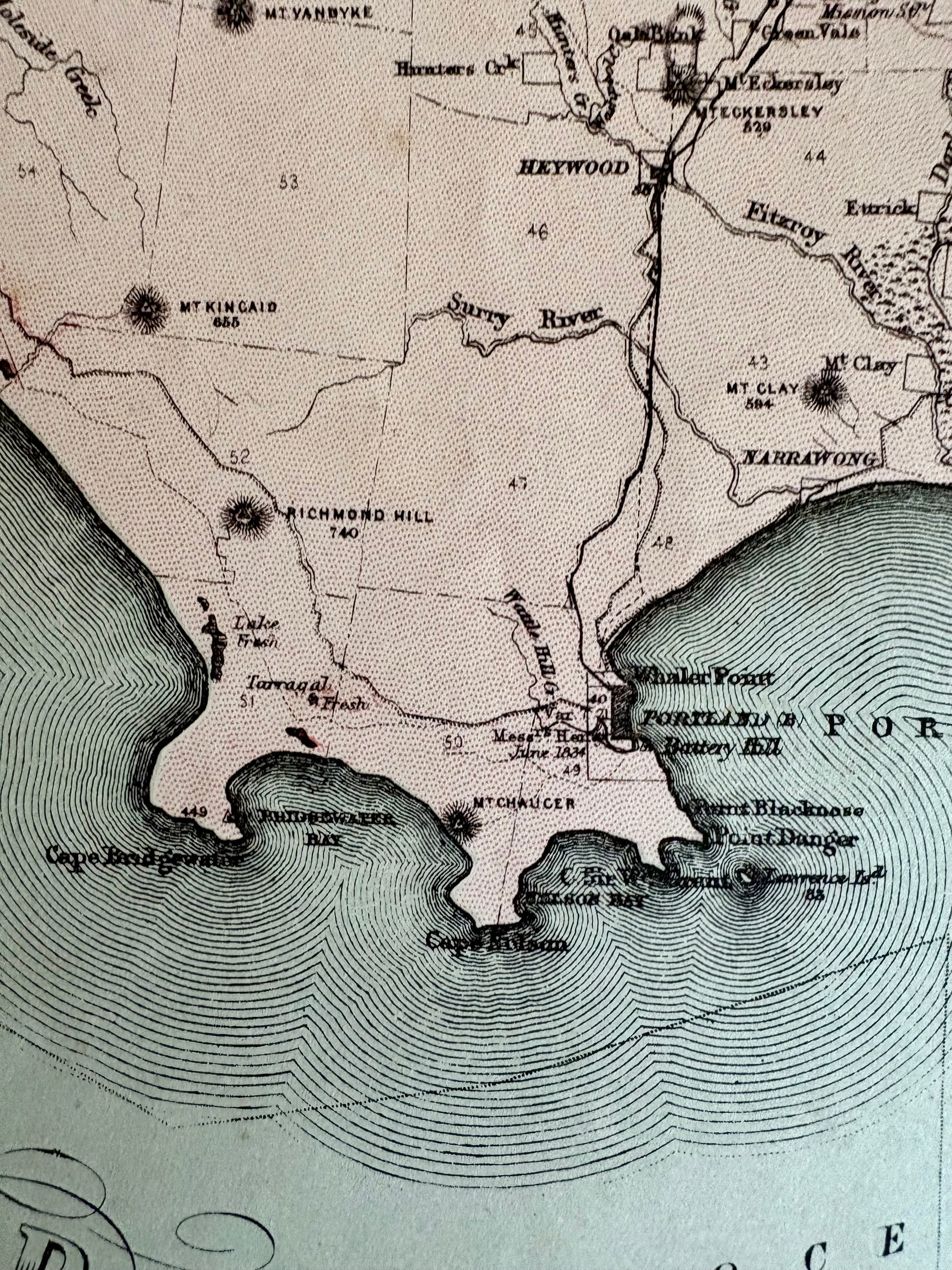 1886 genuine antique large map of Victoria, John Sands, Counties