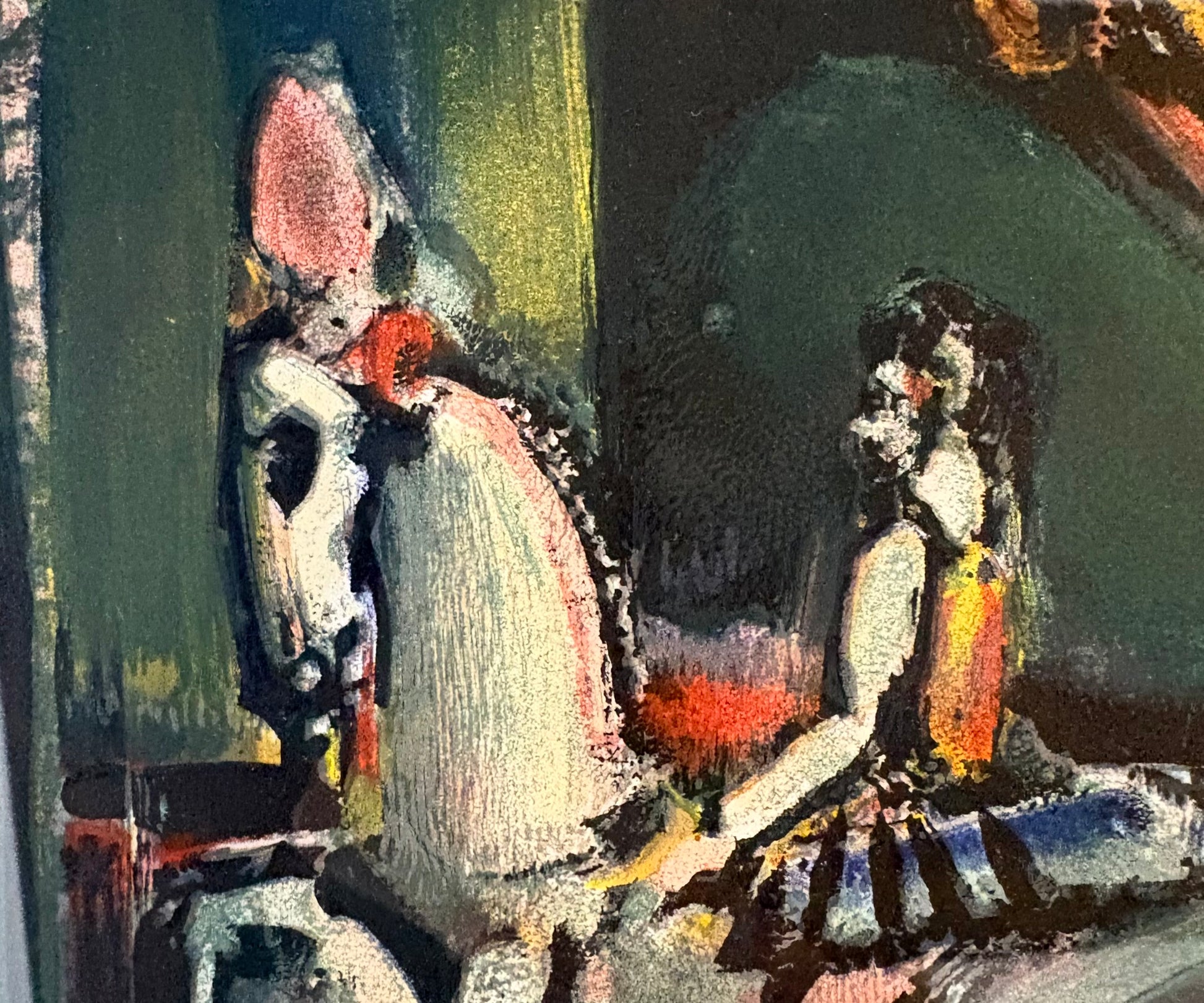 Mid Century lithograph, French, Georges Rouault, Circus, vintage framed art
