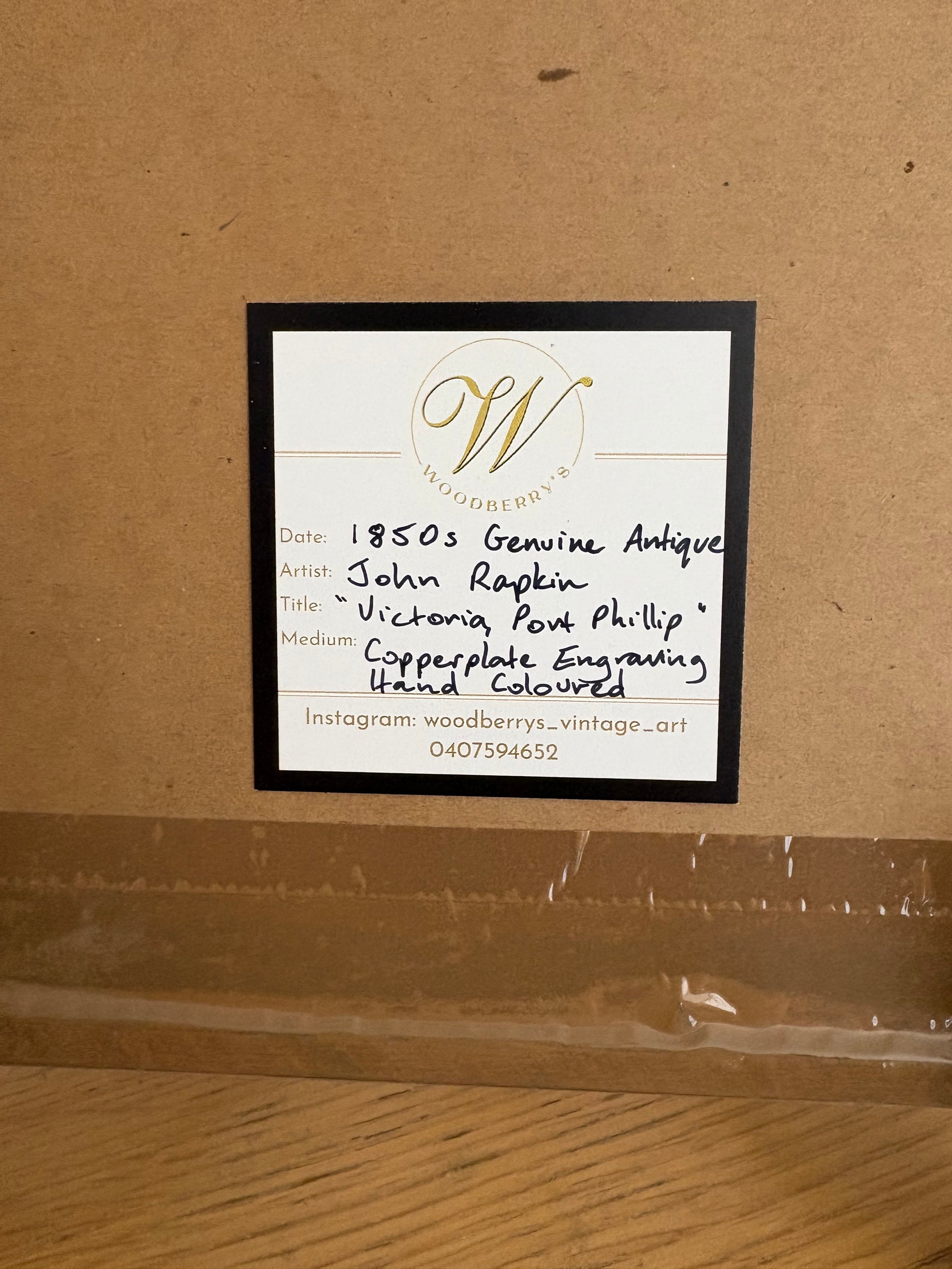 1851 antique map of Victoria, engraved, hand coloured, Tallis, vintage framed art