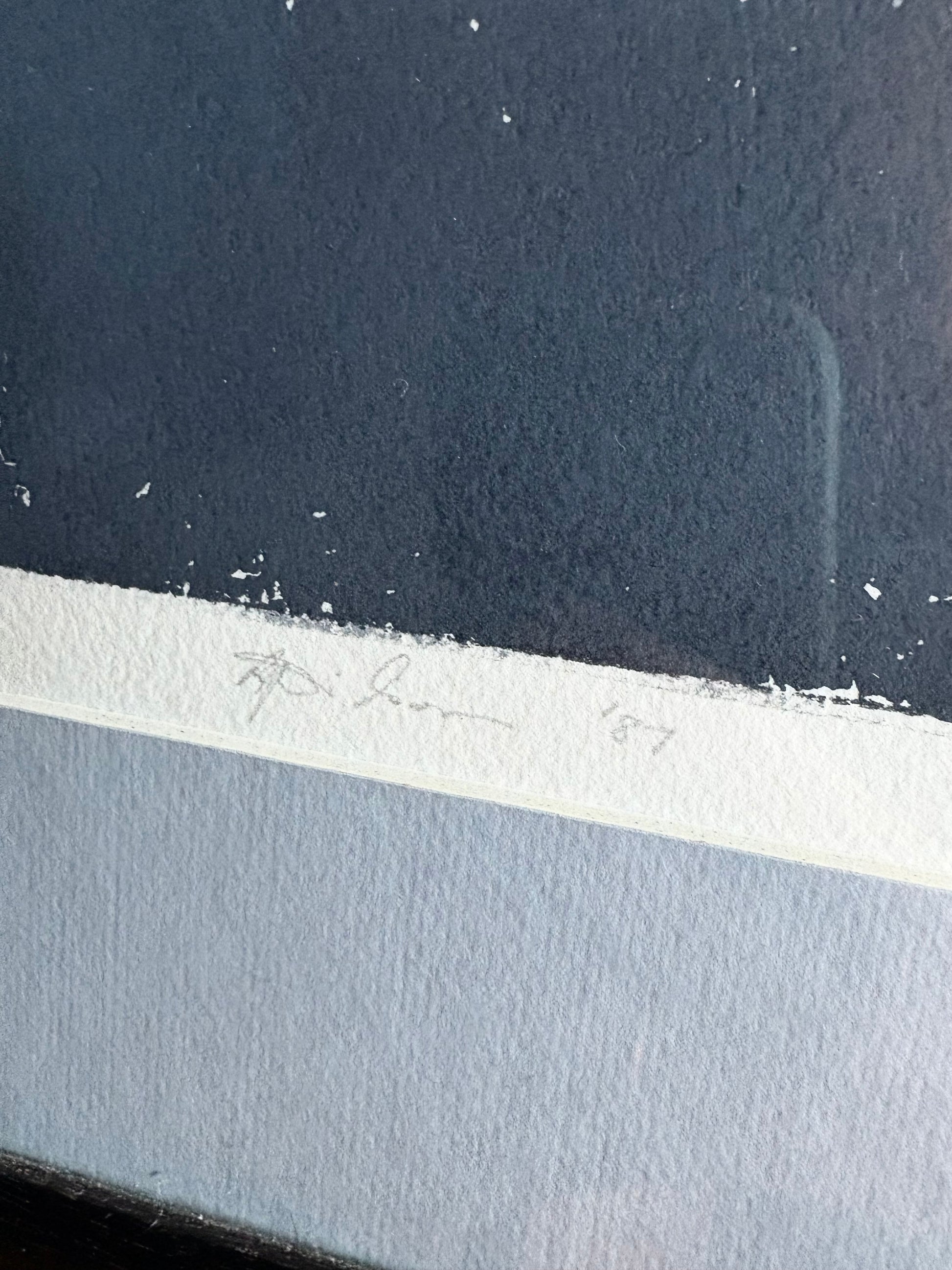 Original vintage lino print, signed R. Wilson, 1987, "The Wharfies", editioned 1/10, retro