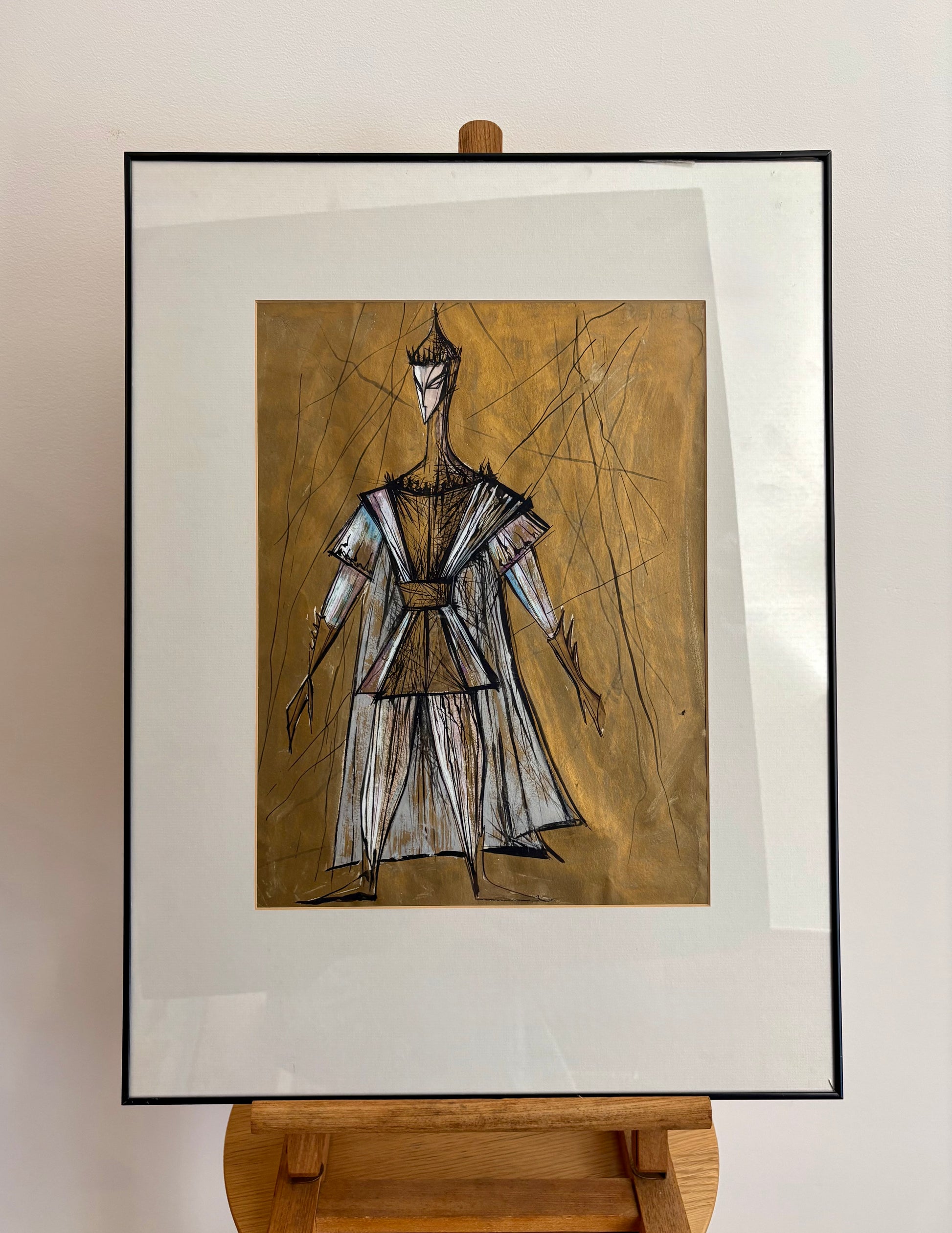 Mid Century original costume design painting, Shakespeare, German, framed art