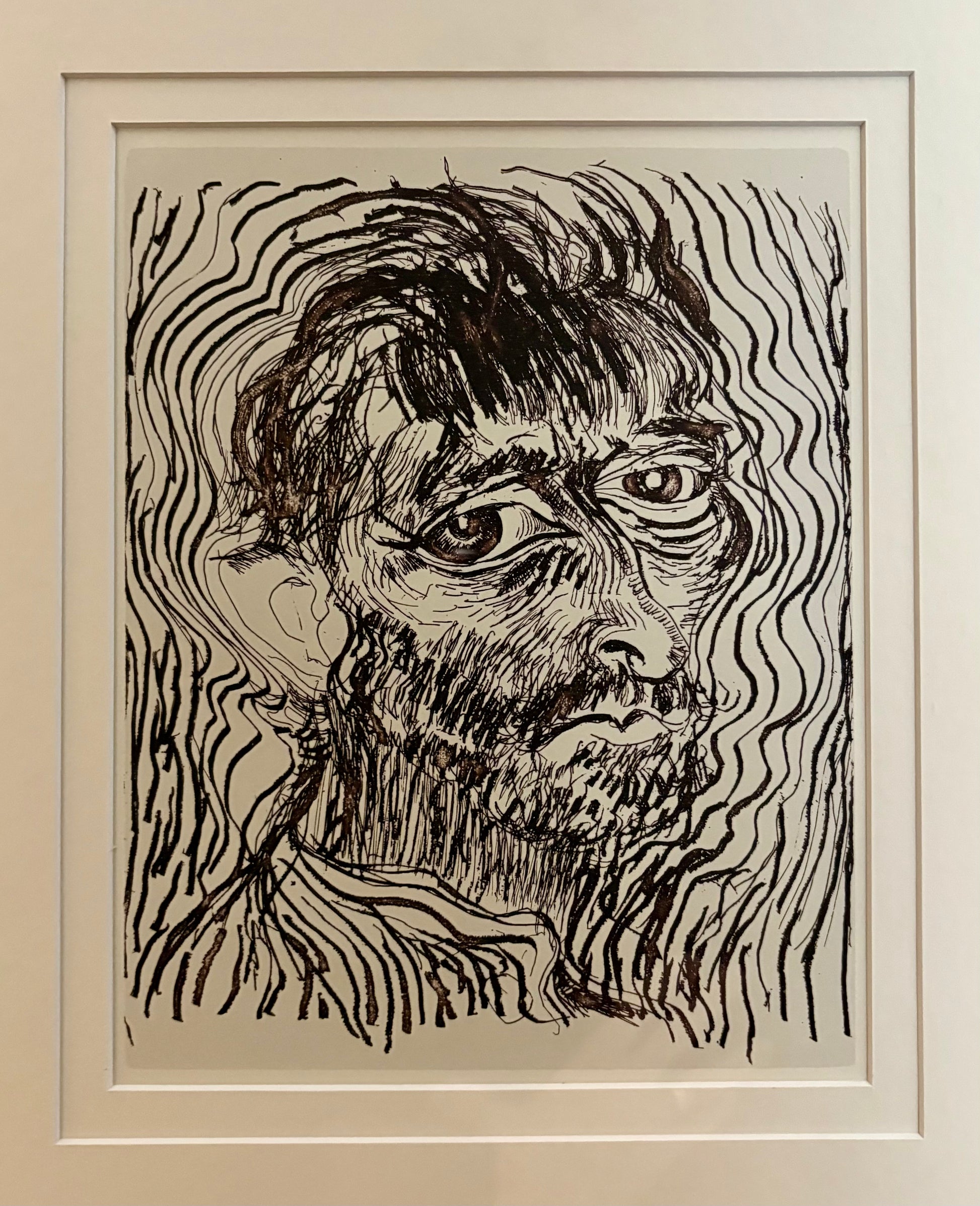 1983 Vintage Brett Whiteley facsimile process proof print, Van Gogh, Australian framed art
