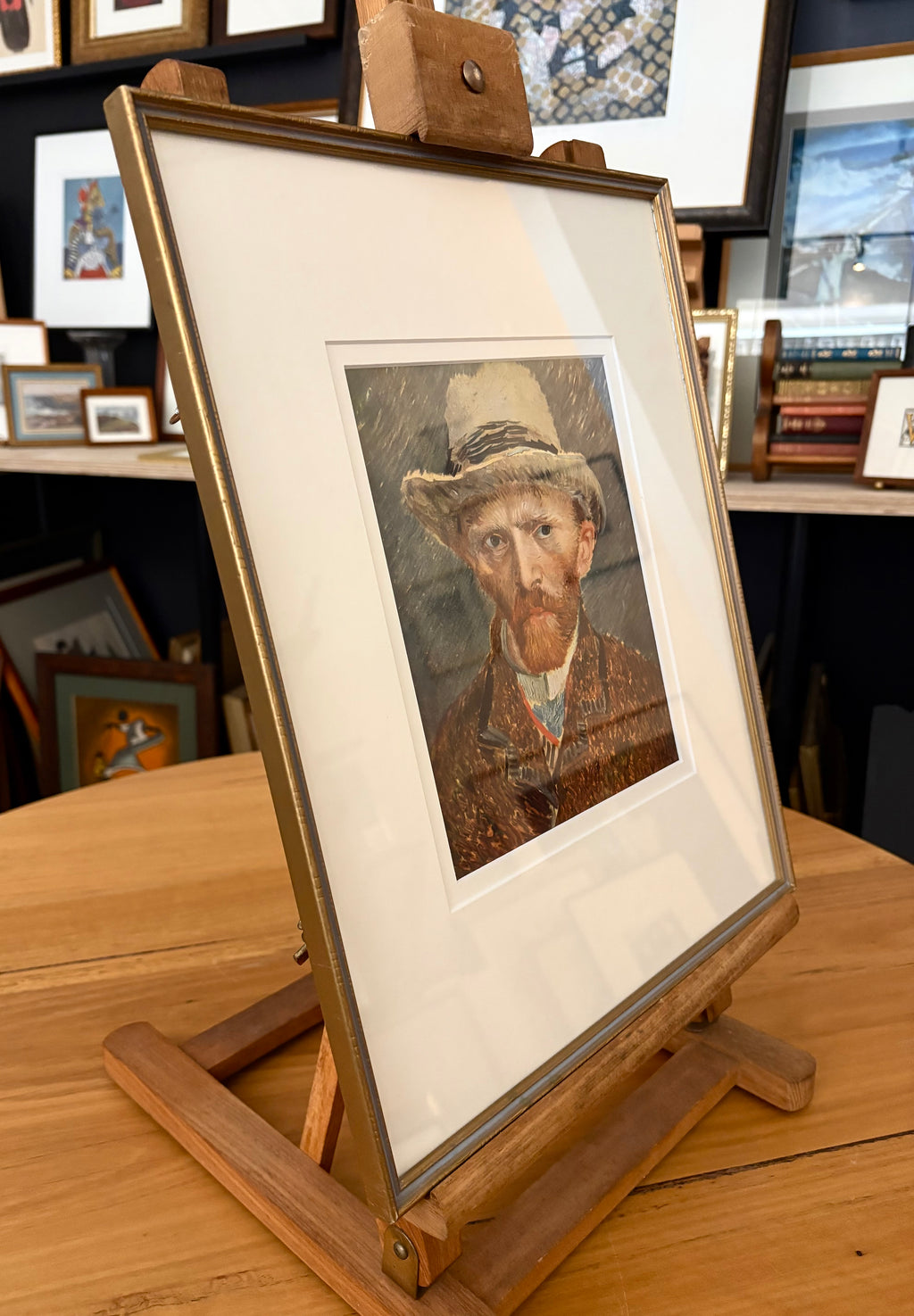 1950s Vintage print, Van Gogh, “Self Portrait”, framed art