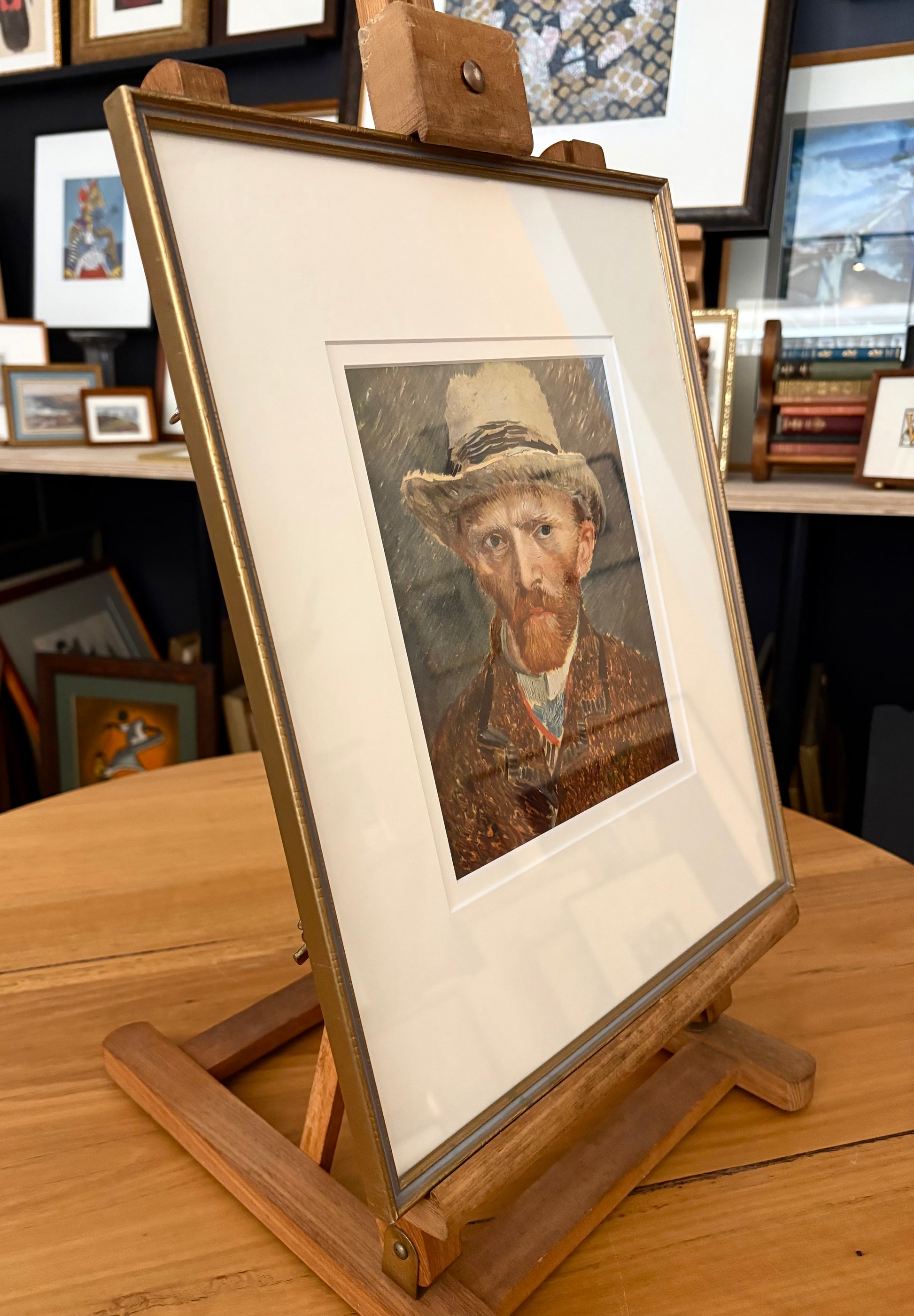 1950s Vintage print, Van Gogh, “Self Portrait”, framed art
