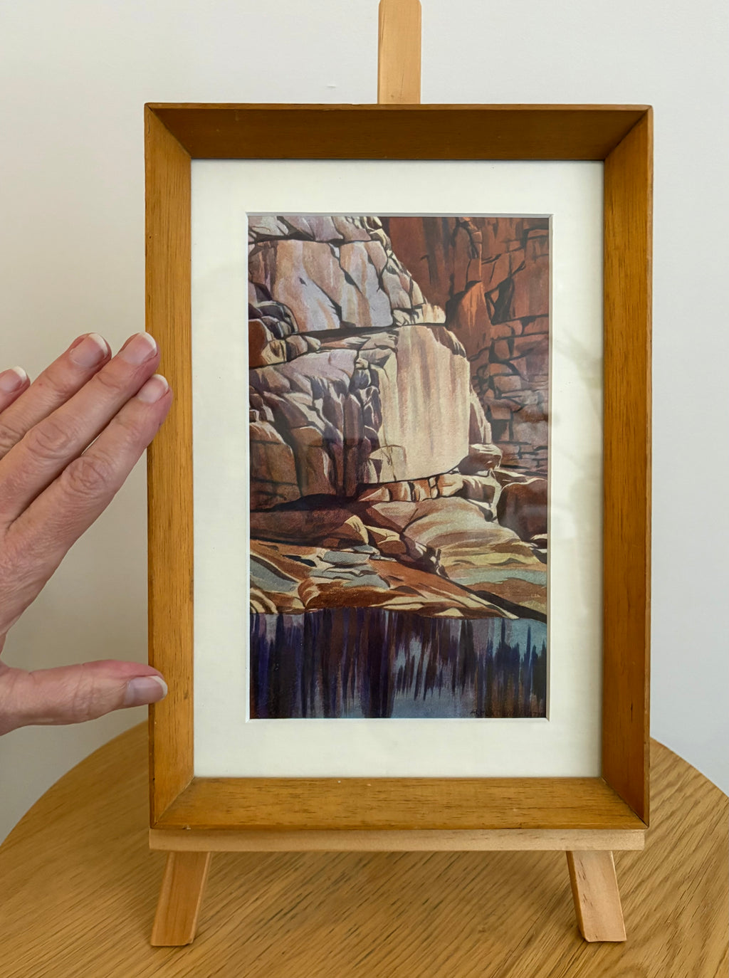 1944 Namatjira, Hermannsberg print, Central Australia. Framed mid century landscape