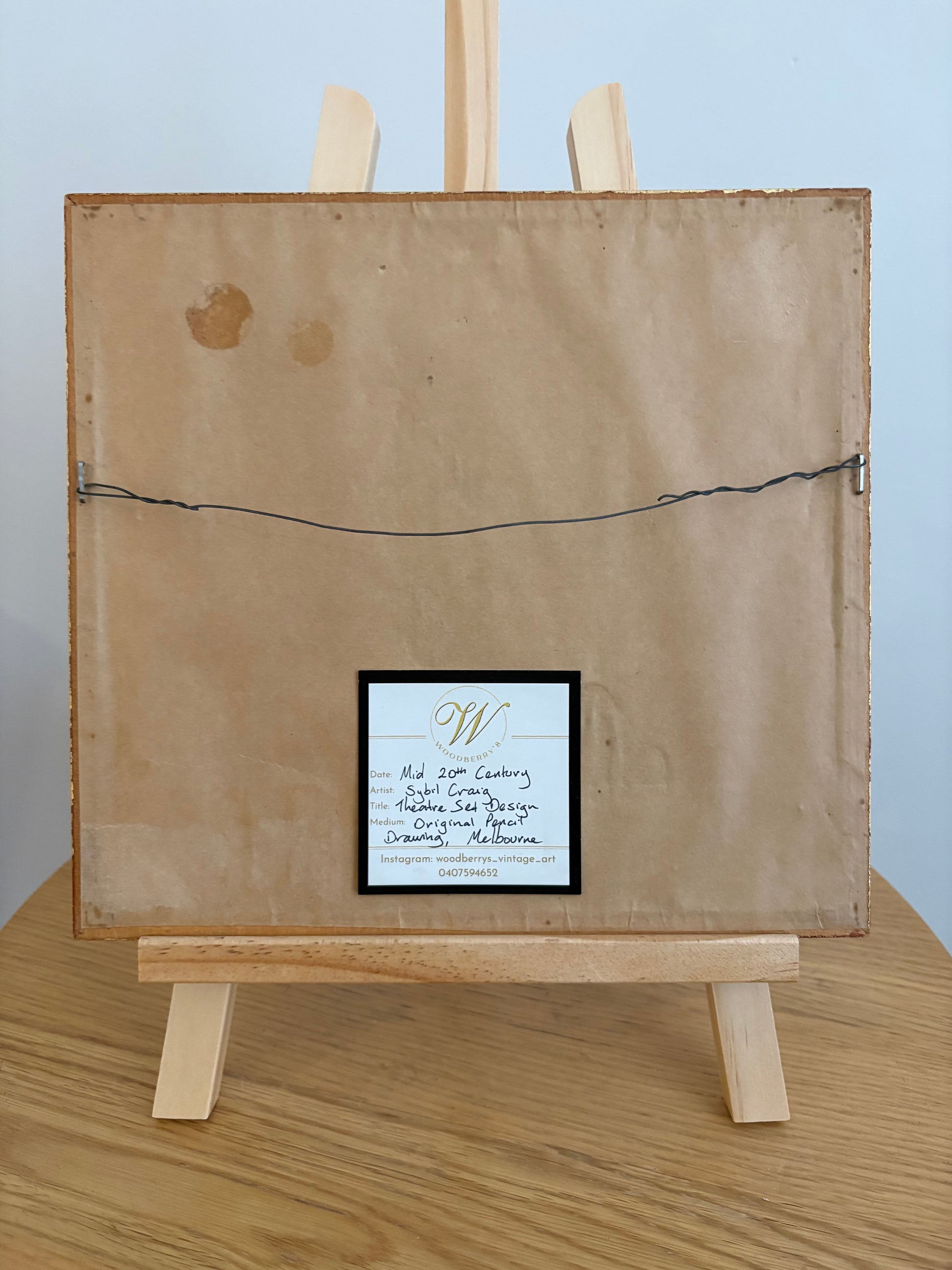 Original Sybil Craig Mid Century drawing, Australian framed artwork